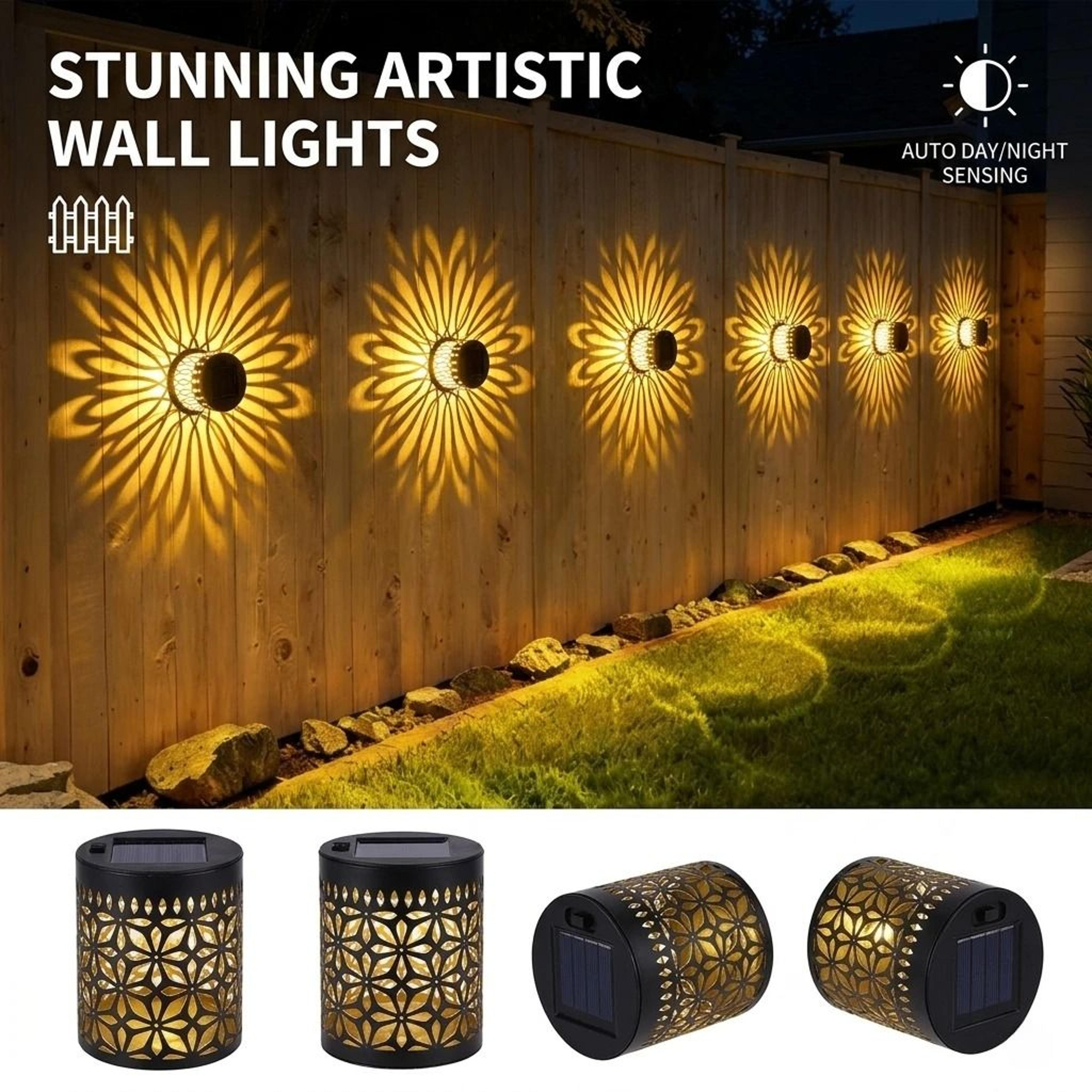 solar outdoor wall projection light for stylish garden landscape ambiance decor