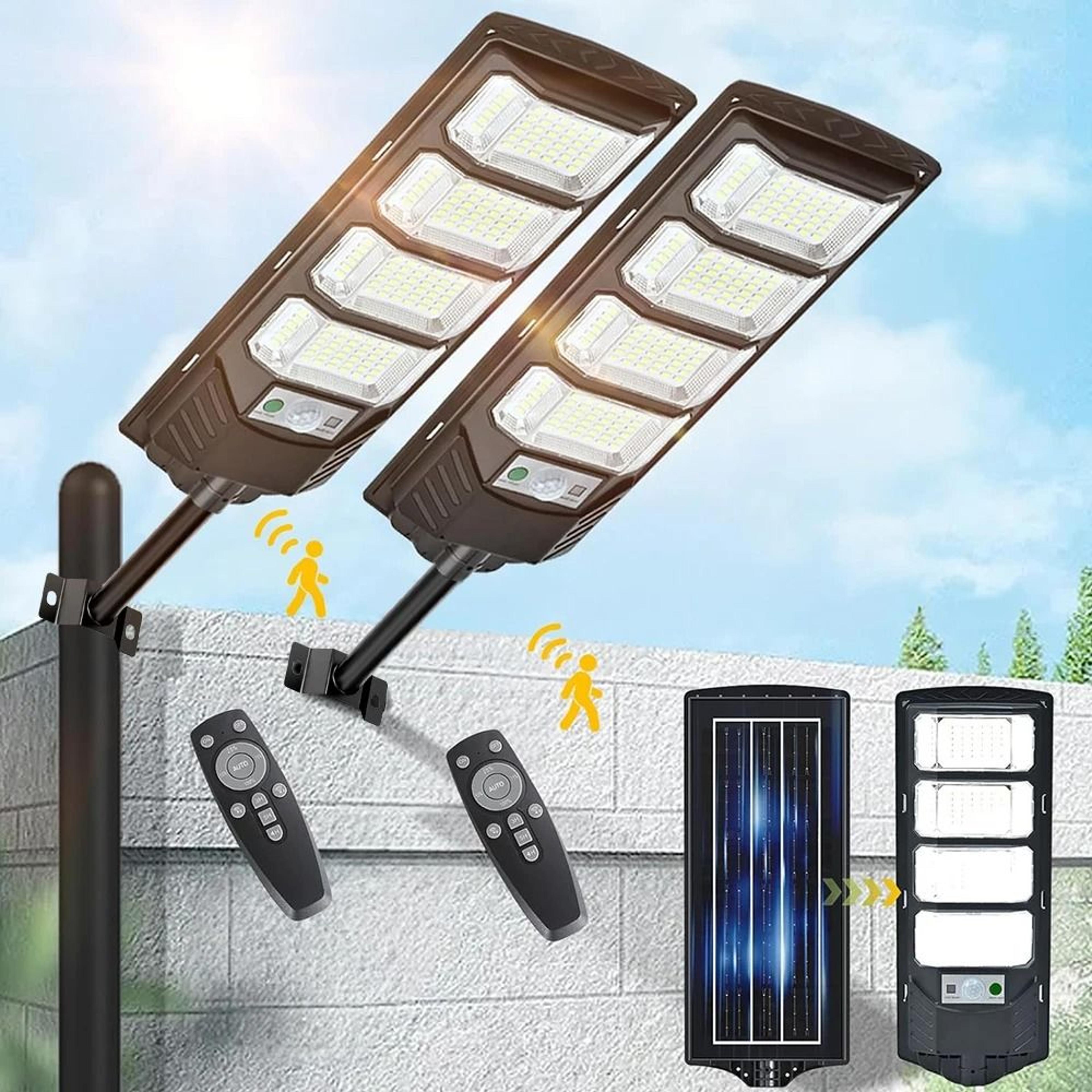 solar motion sensor street light with 192 leds for outdoor security