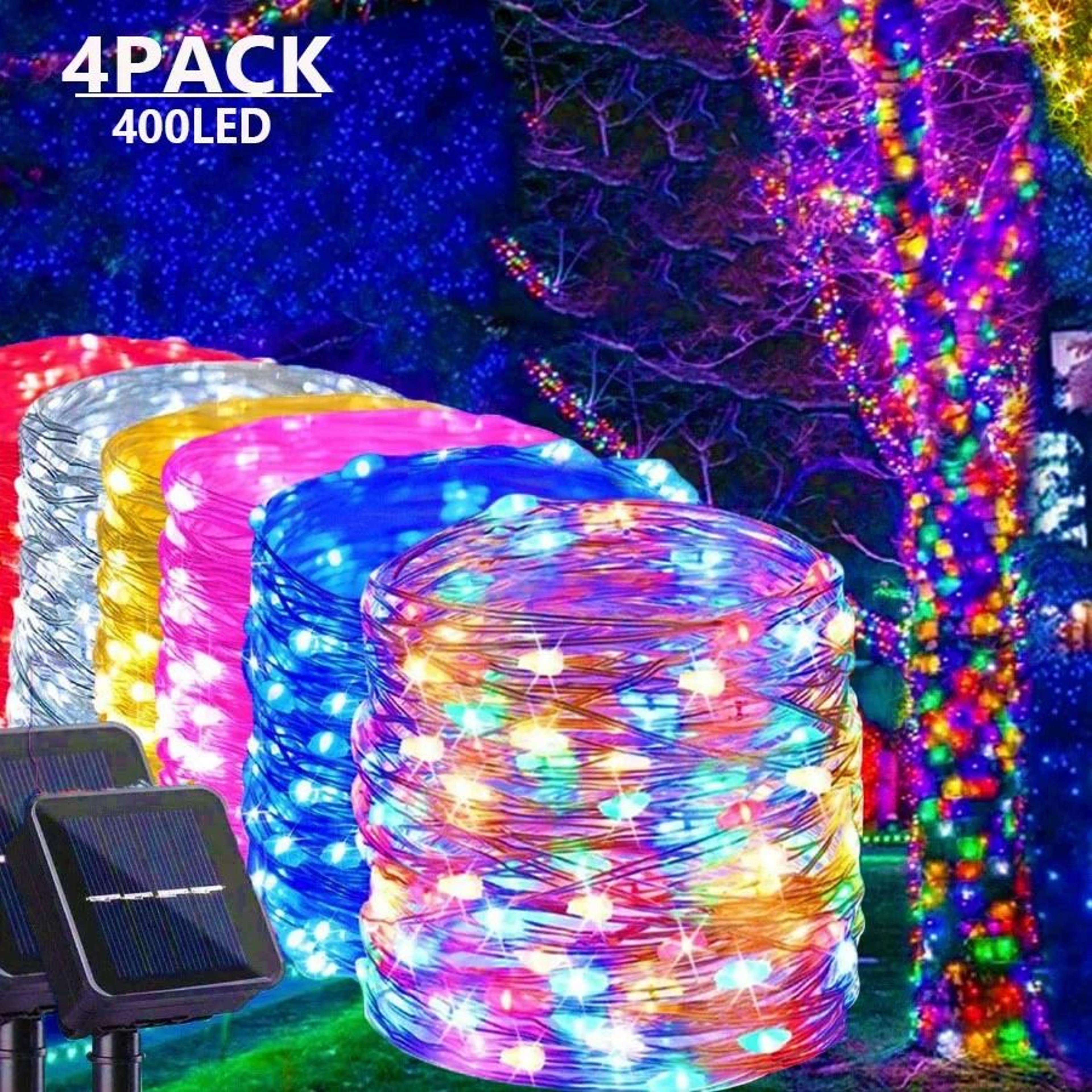 four pack solar fairy string lights for bright outdoor celebrations decor