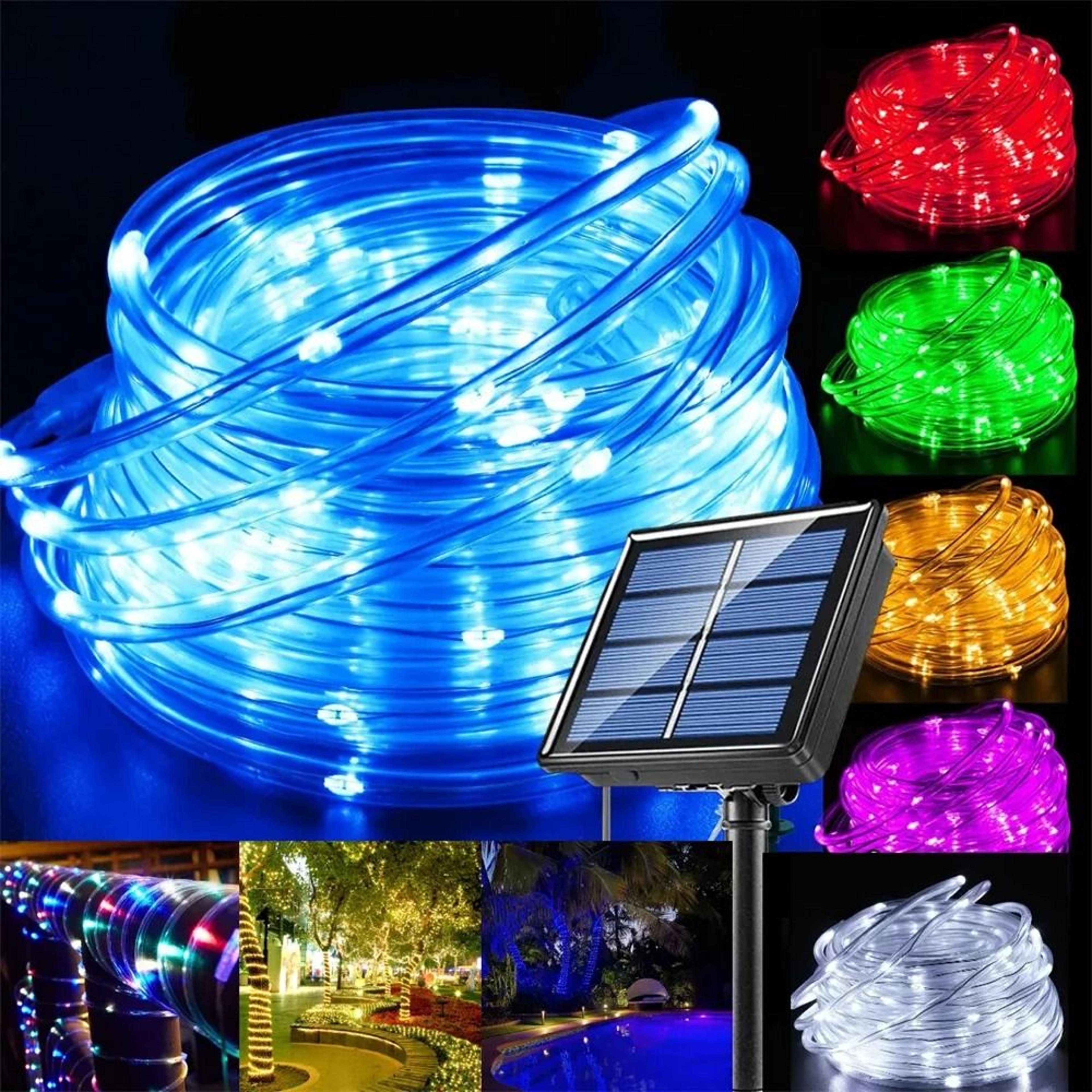 solar rope string lights create waterproof glow for gardens and celebrations