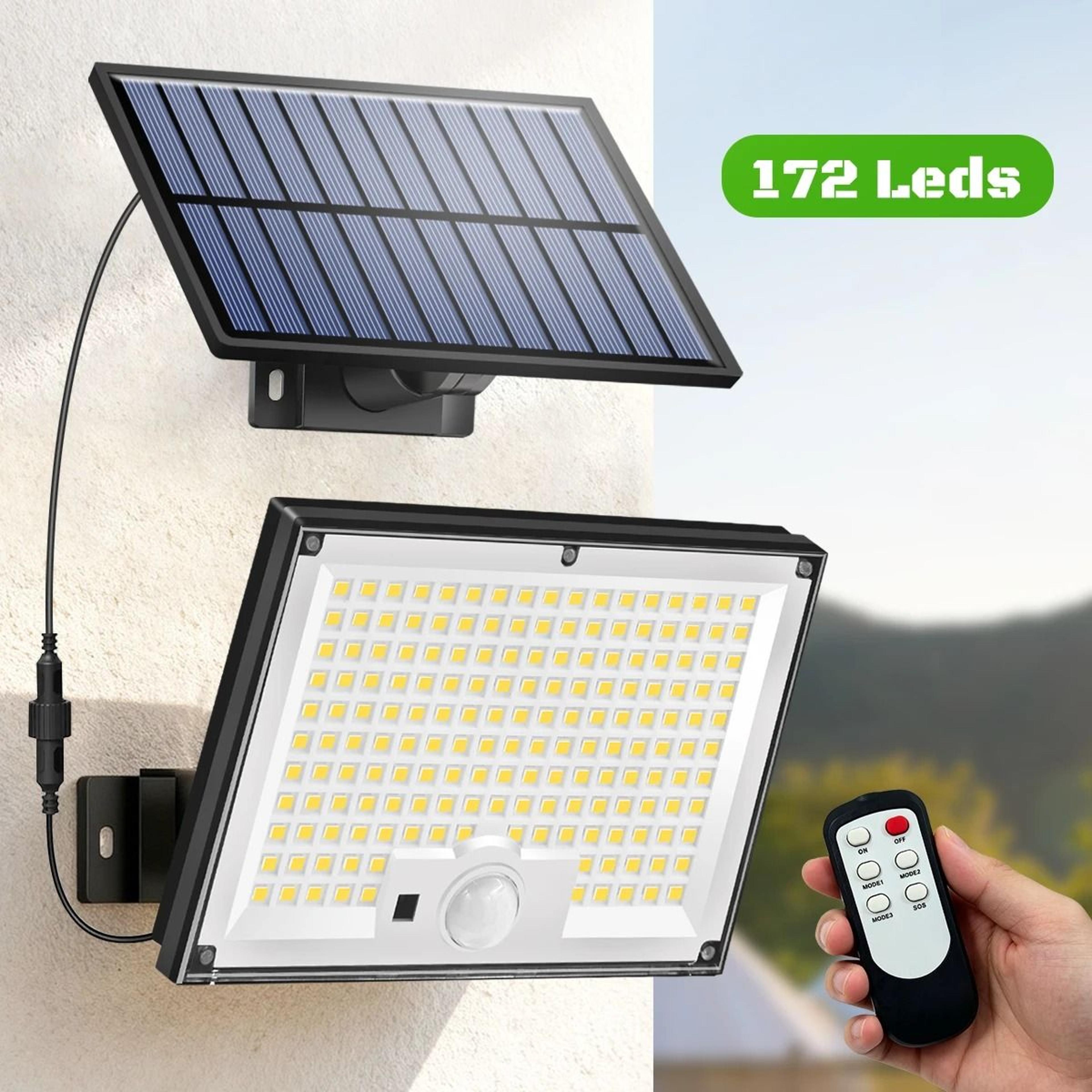 solar motion sensor flood lights brighten porches yards driveways automatically nightly