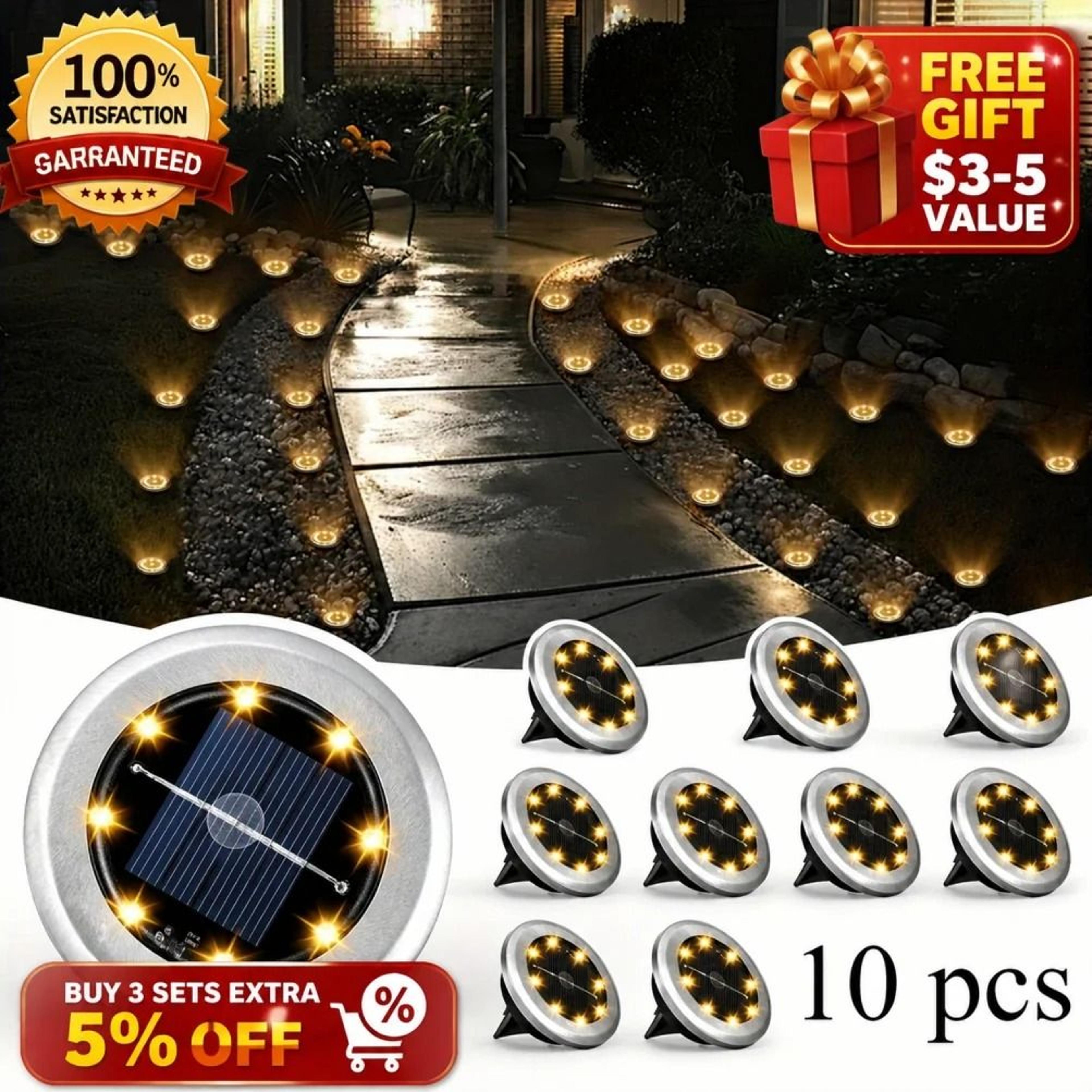 solar ground lights illuminate pathways gardens driveways with waterproof led glow