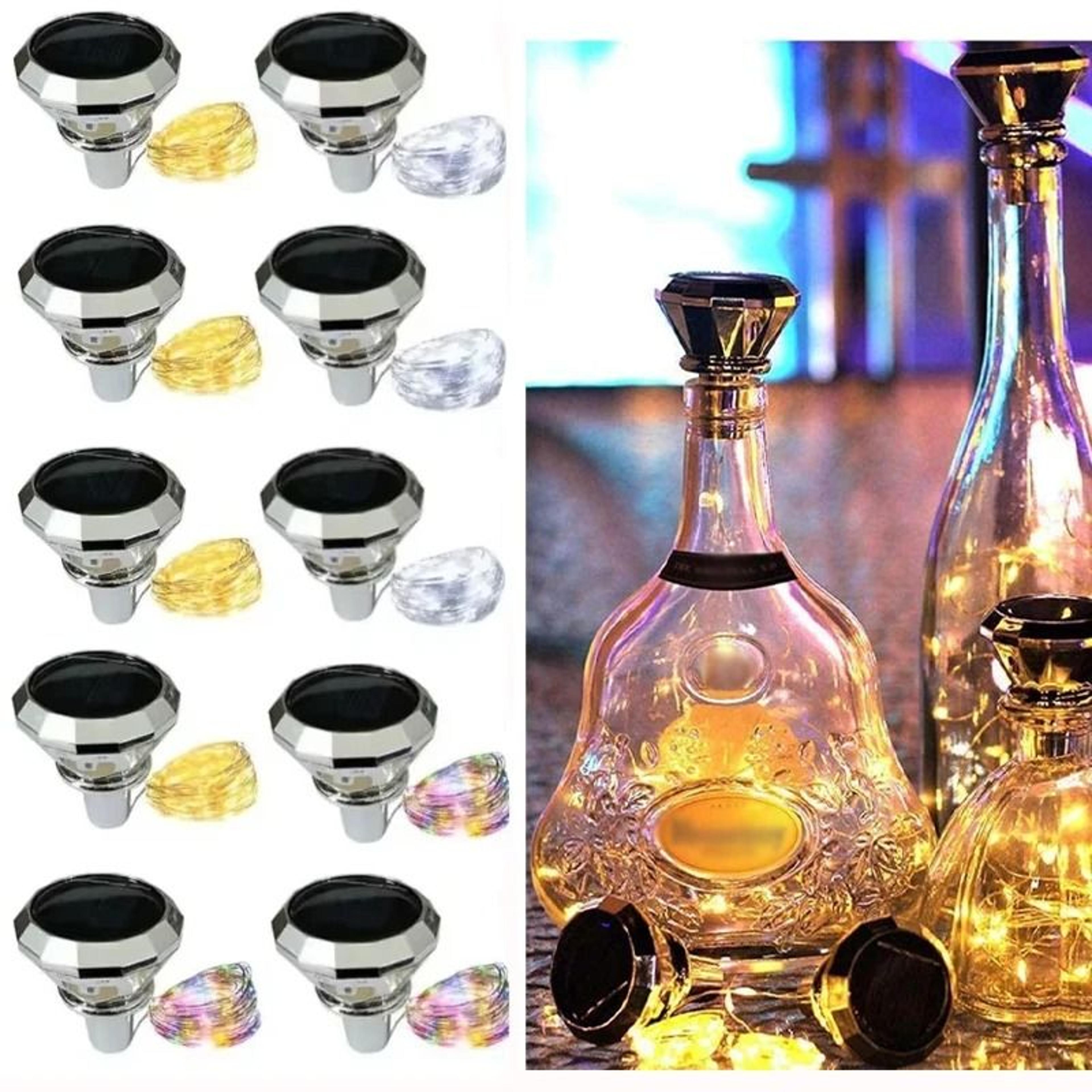 solar wine bottle lights create romantic fairy glow for every celebration