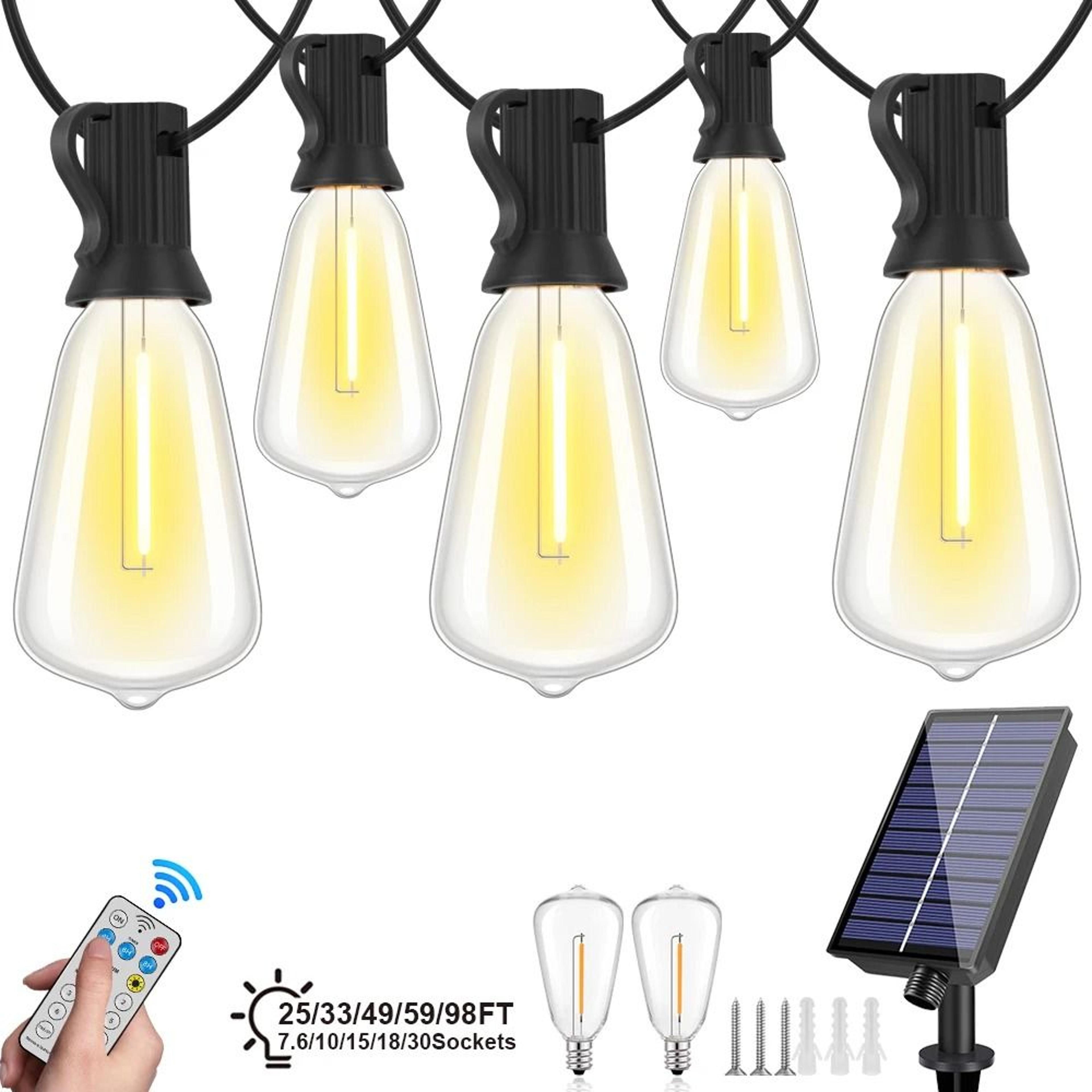 solar st38 bistro string lights create dimmable shatterproof outdoor ambience anywhere