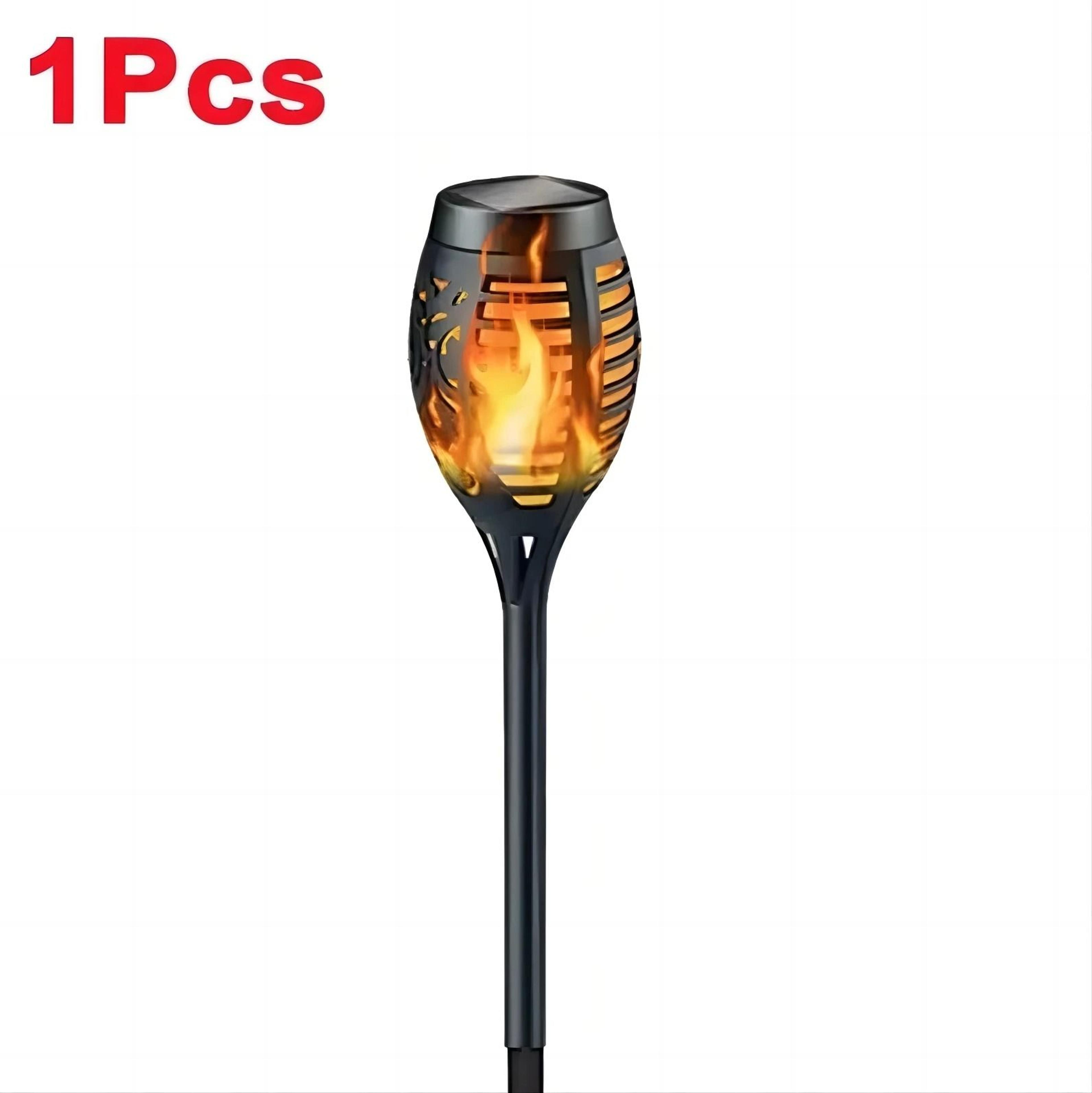 solar flame torch lights create flickering glow for gardens paths patios