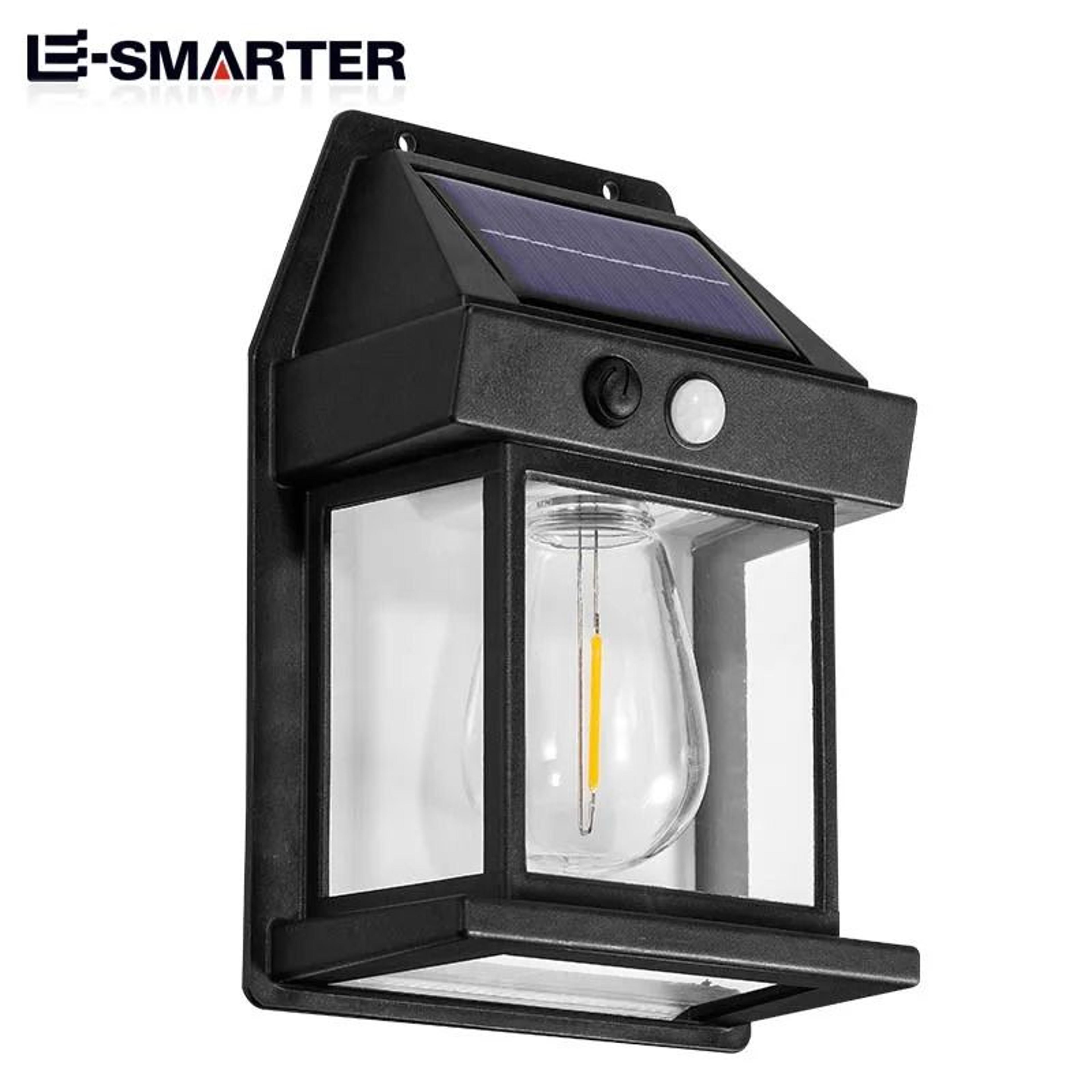solar motion sensor wall lantern adds smart warm light outdoors nightly