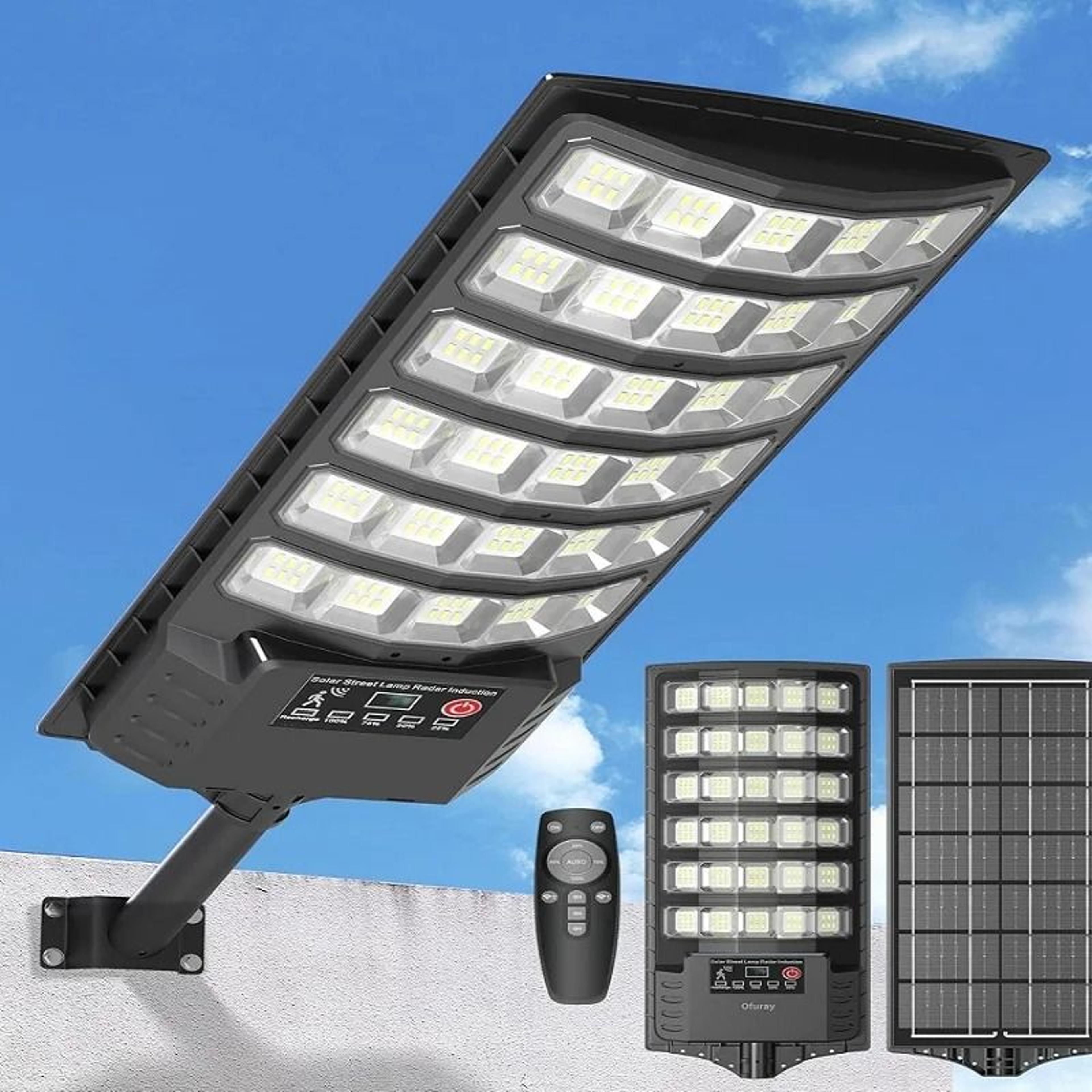 solar street security light delivers wide motion activated outdoor illumination nightly