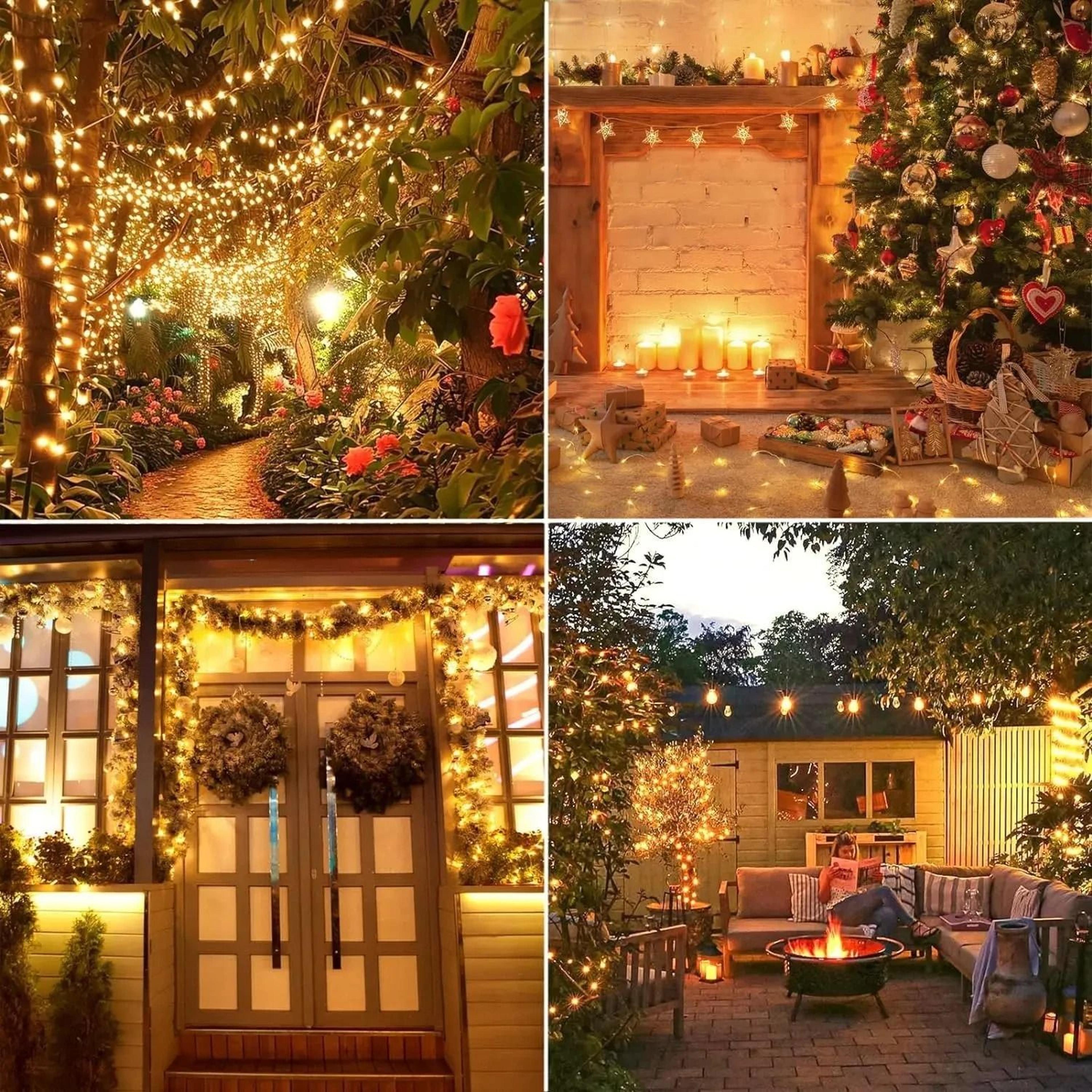 solar festoon fairy string lights bring flexible glow to outdoor celebrations