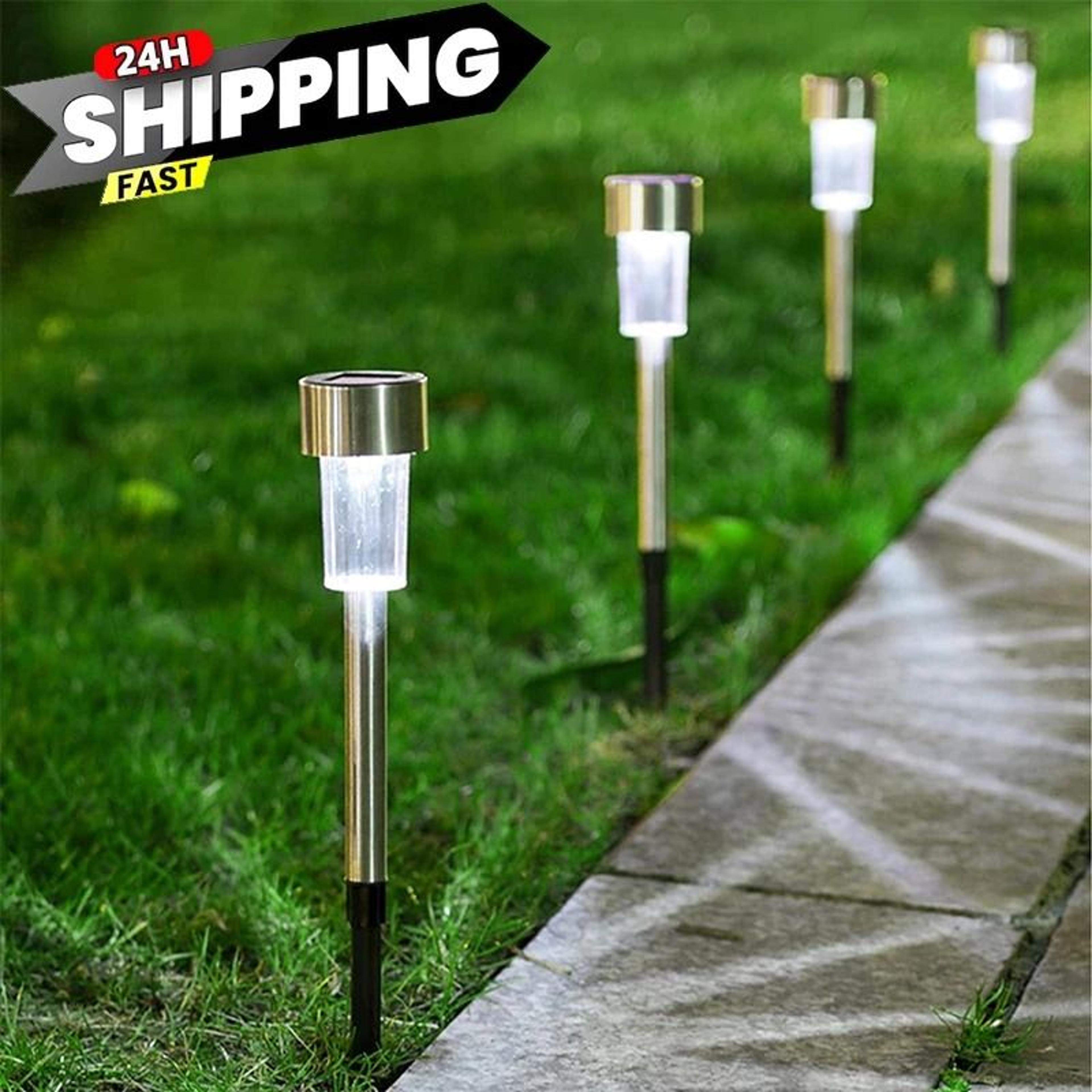 solar garden lantern pathway lights brighten yards lawns walkways every night