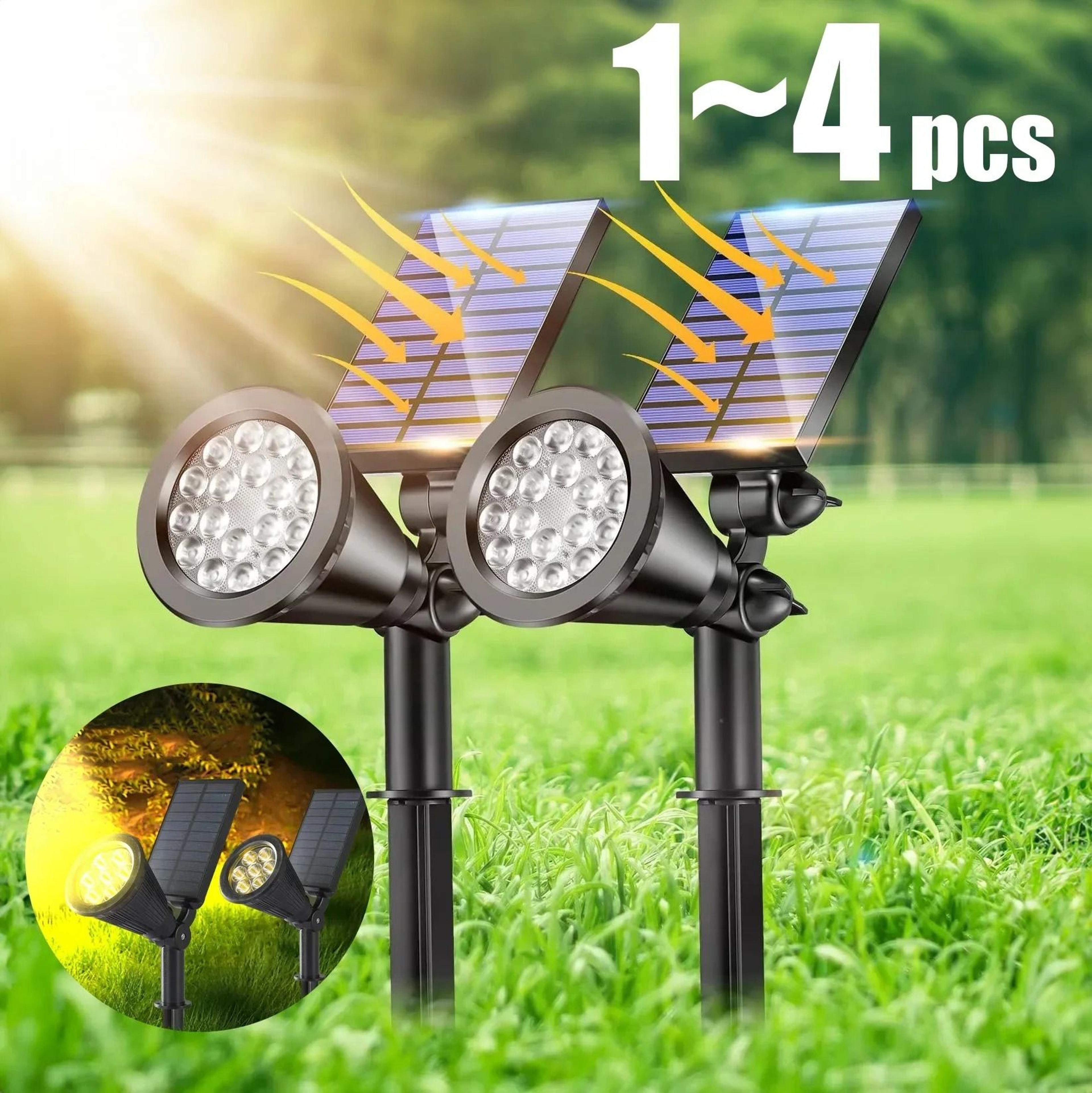 solar rgb garden spotlights for colorful waterproof outdoor landscape lighting decor