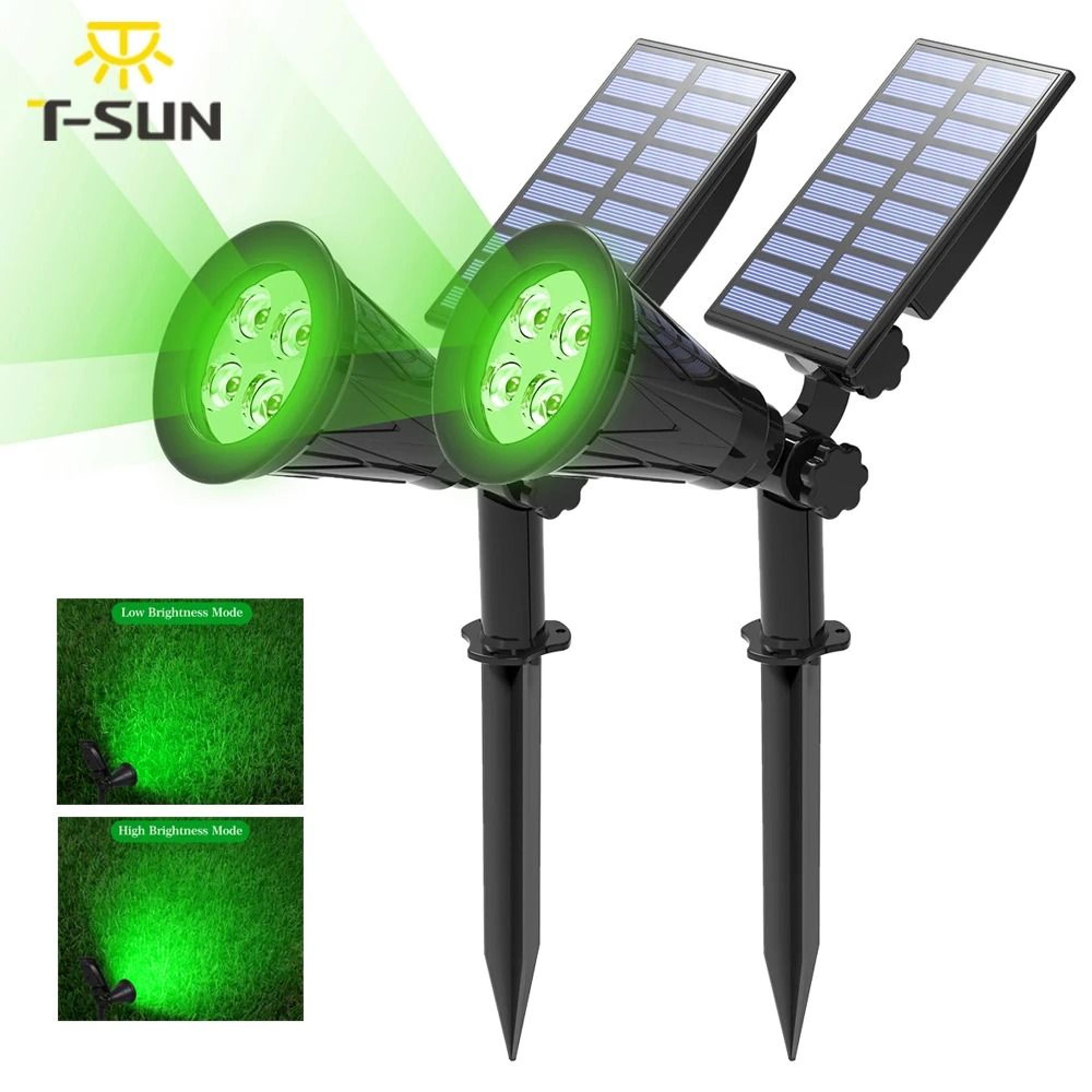 green solar spotlights for bright waterproof garden wall landscape accent lighting