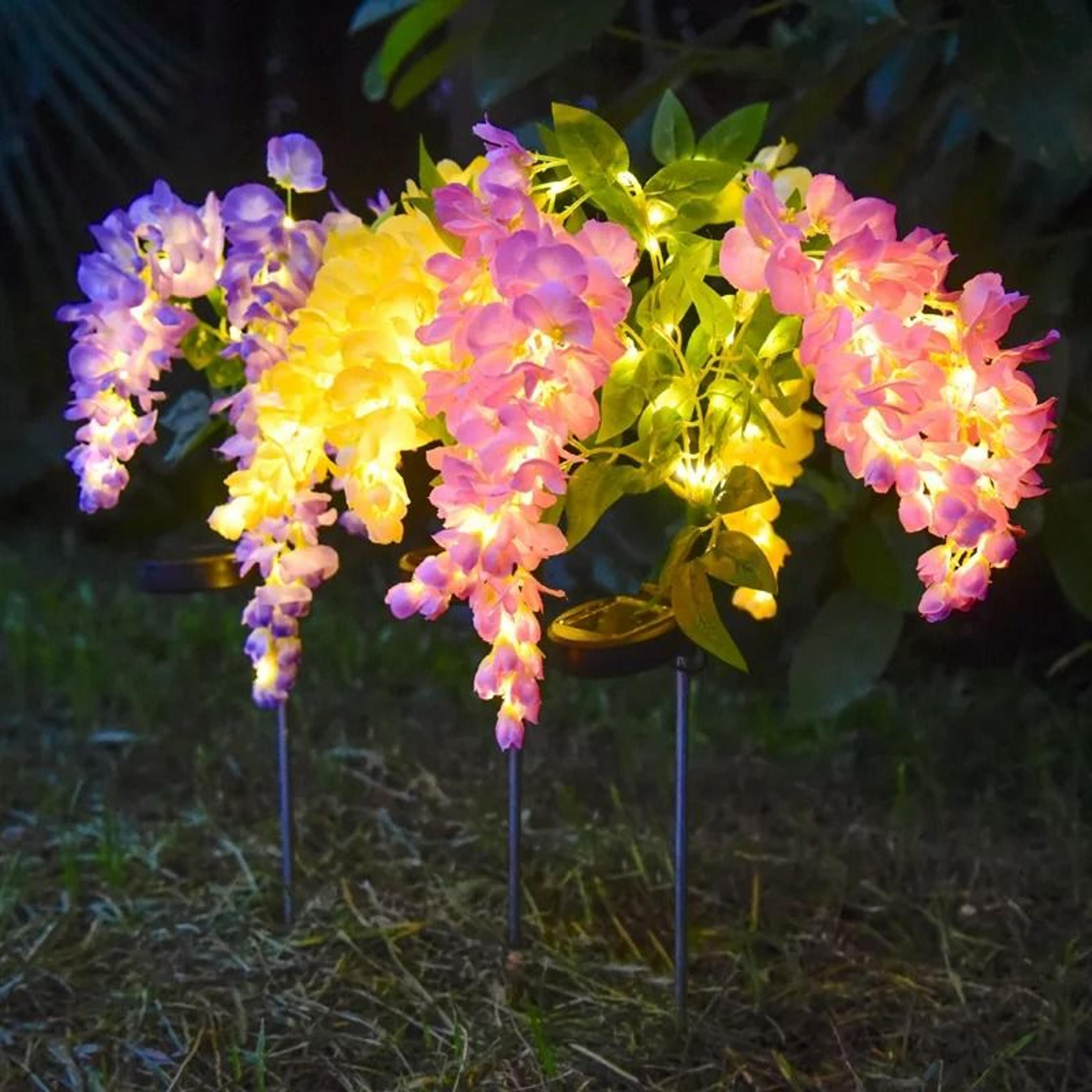 solar wisteria flower lights for enchanting waterproof garden landscape lawn decor