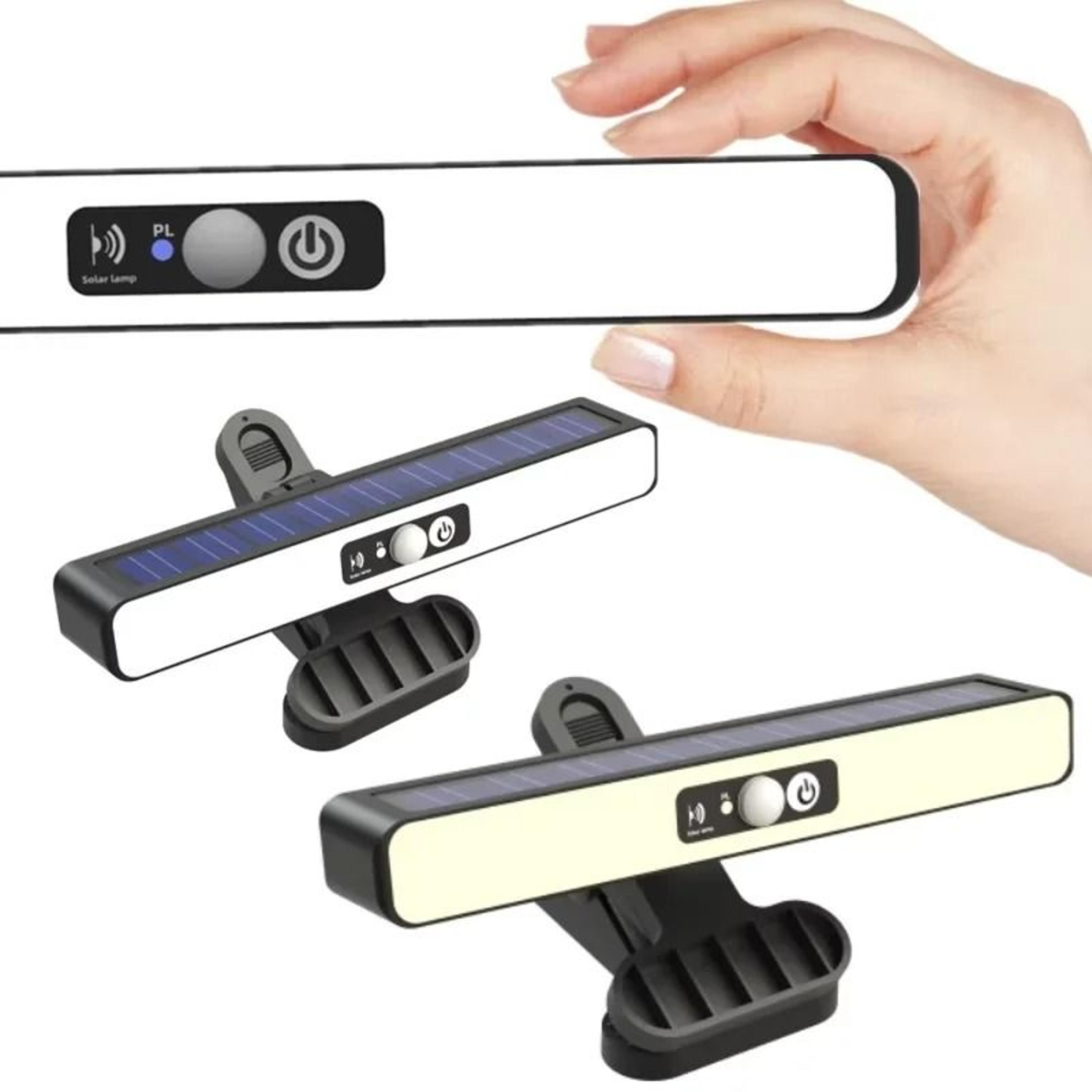 solar clip motion sensor light for portable outdoor fence security lighting