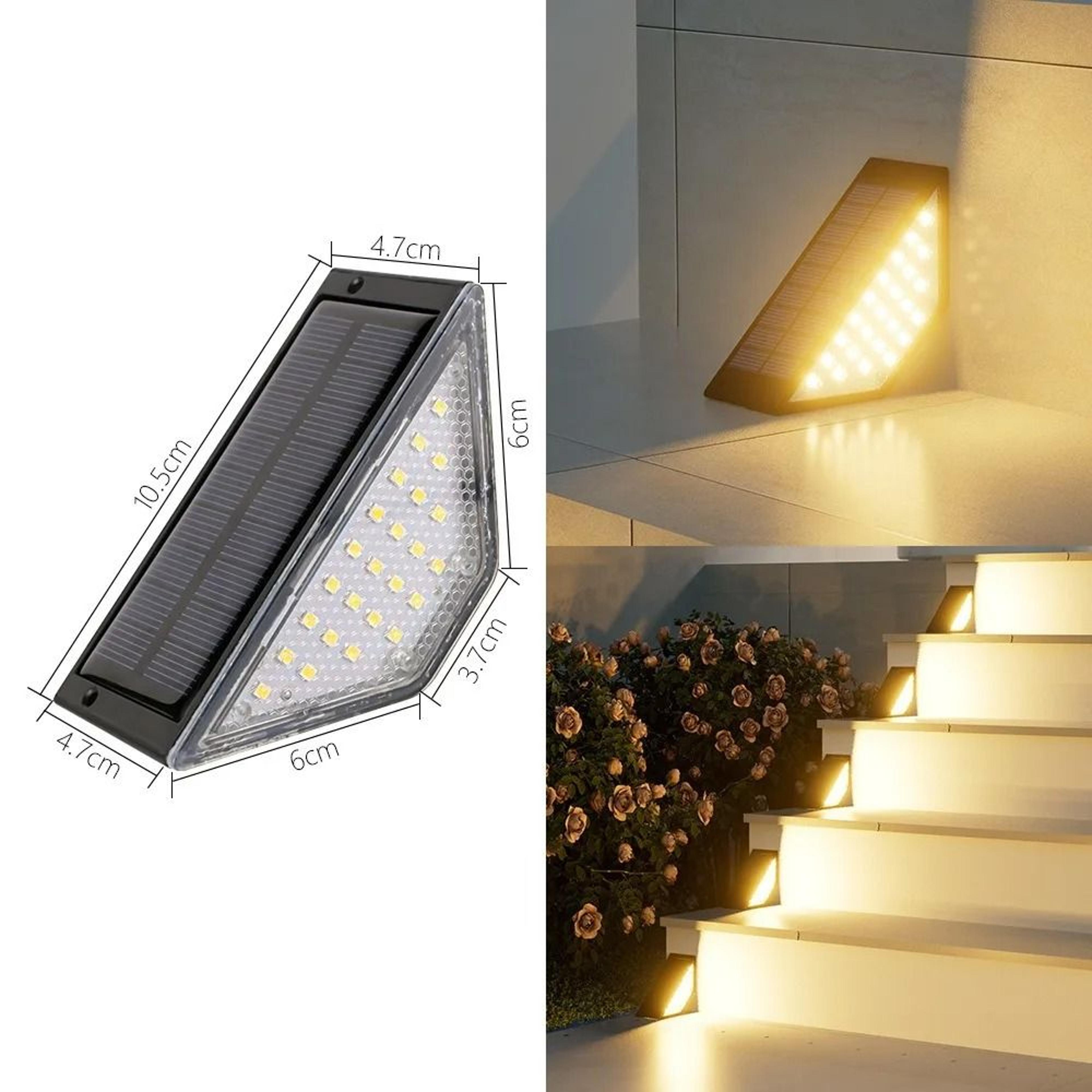 solar triangle step lights for waterproof outdoor stair pathway illumination decor