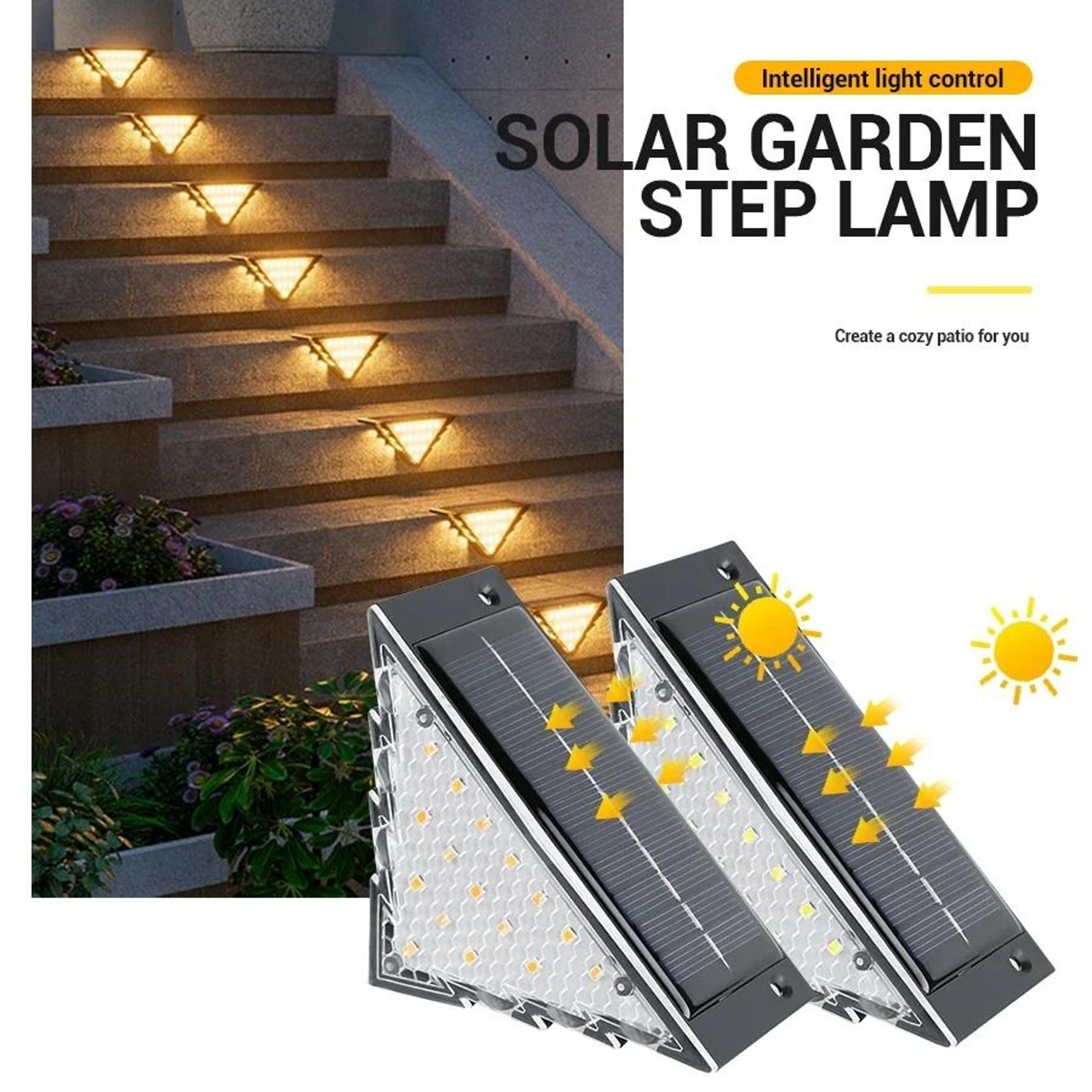 solar deck step lights for waterproof outdoor fence railing pathway illumination