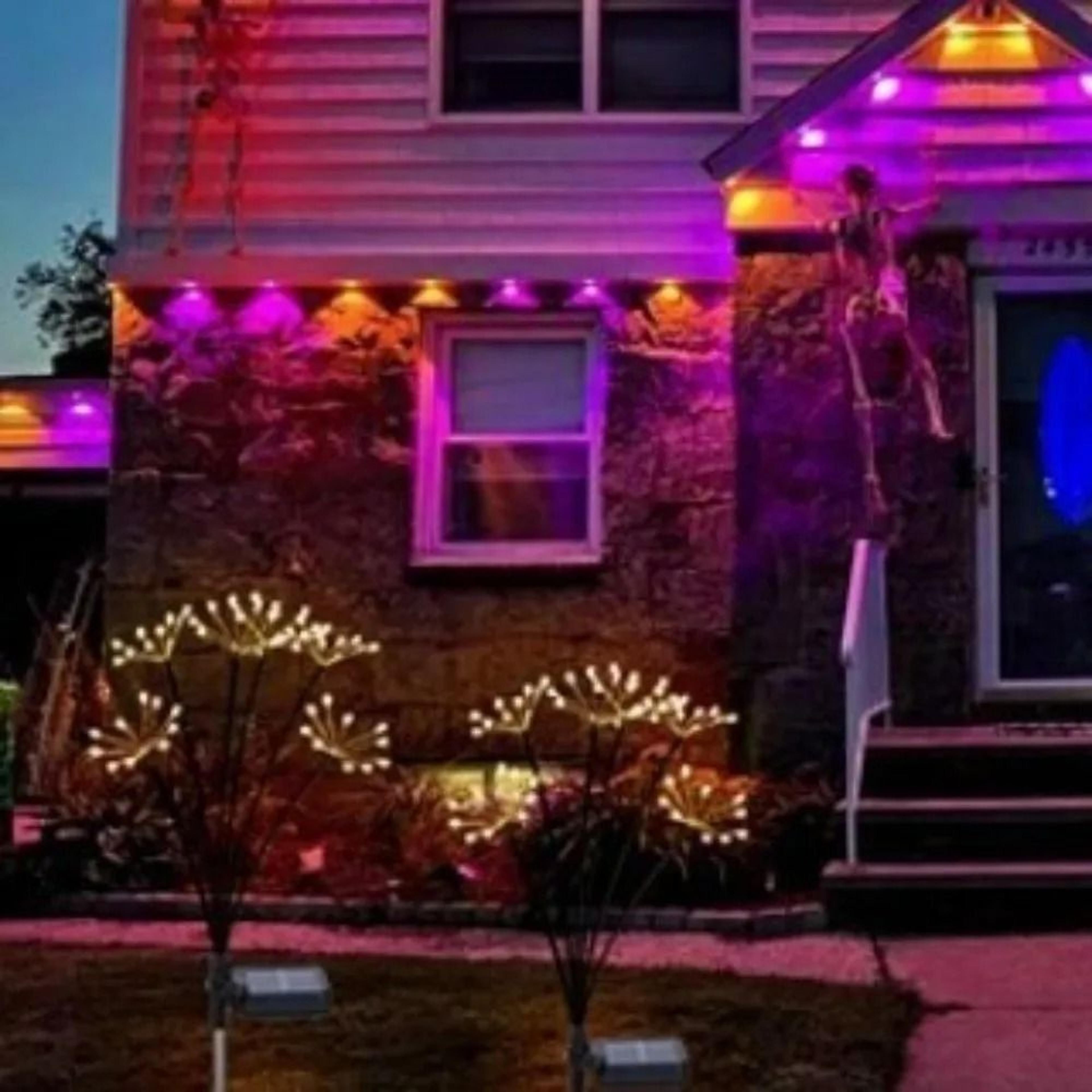 solar firework garden lights for sparkling outdoor landscape pathway decoration displays