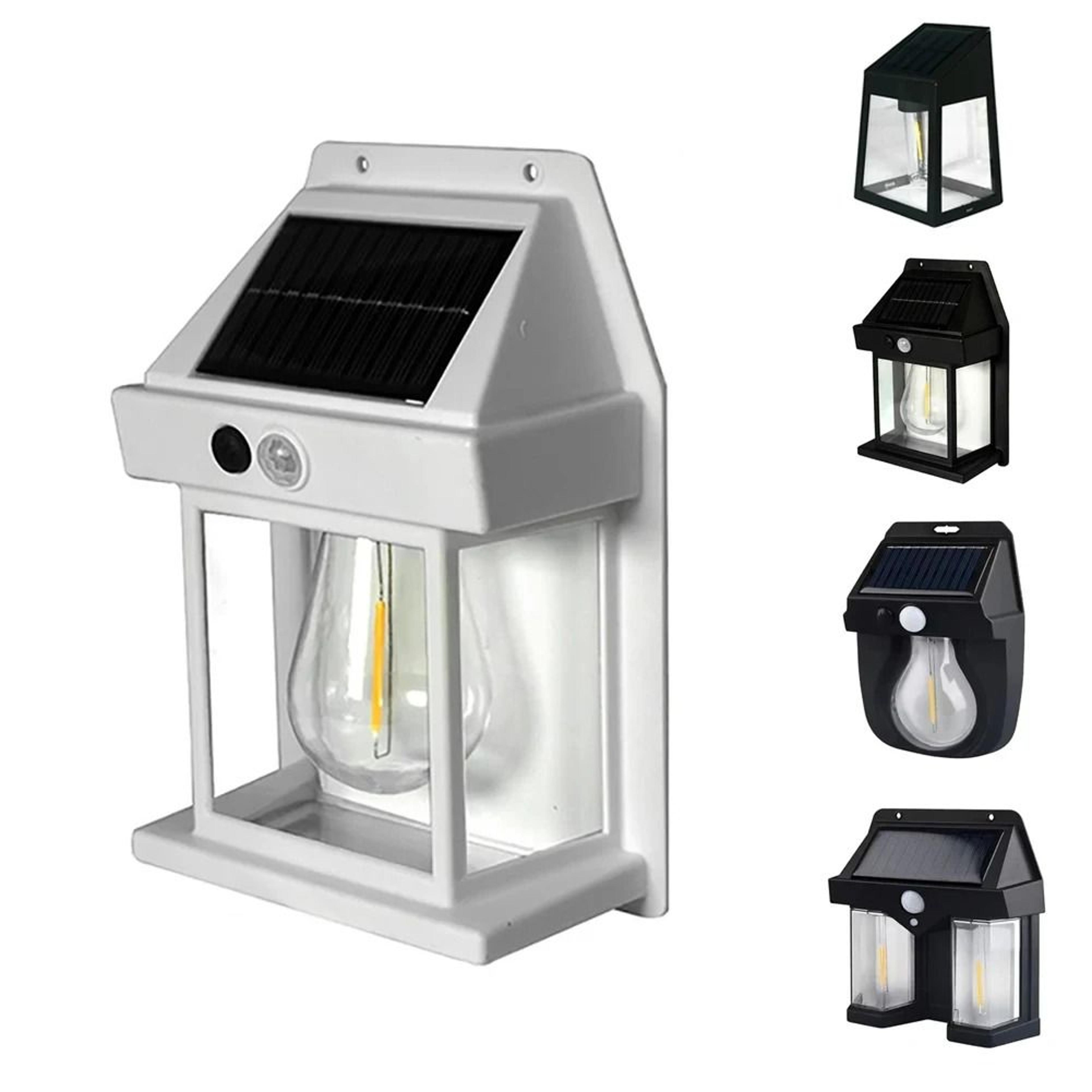 solar motion sensor wall lantern for safer garden patio outdoor lighting