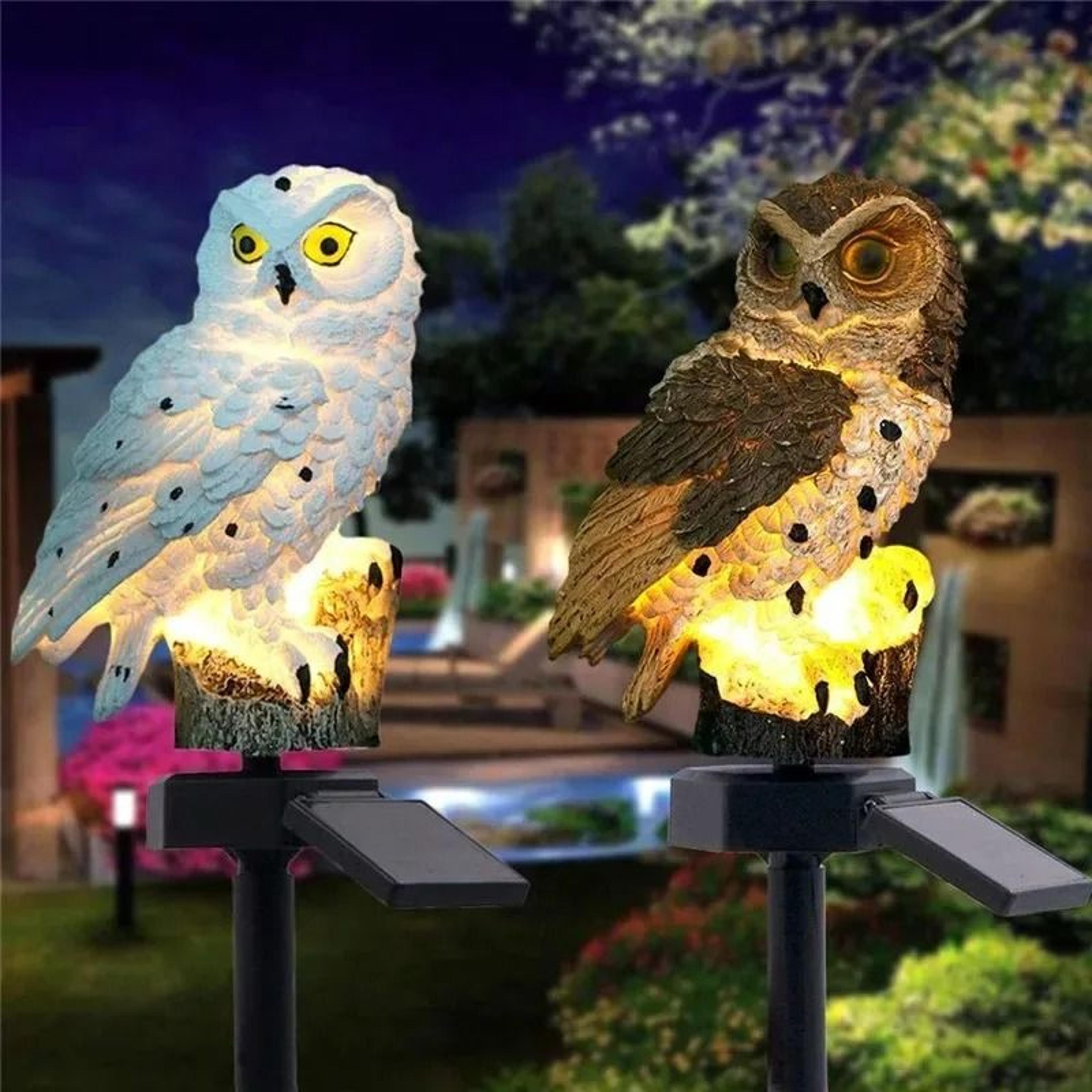 solar owl garden light for charming outdoor yard landscape decoration ambience