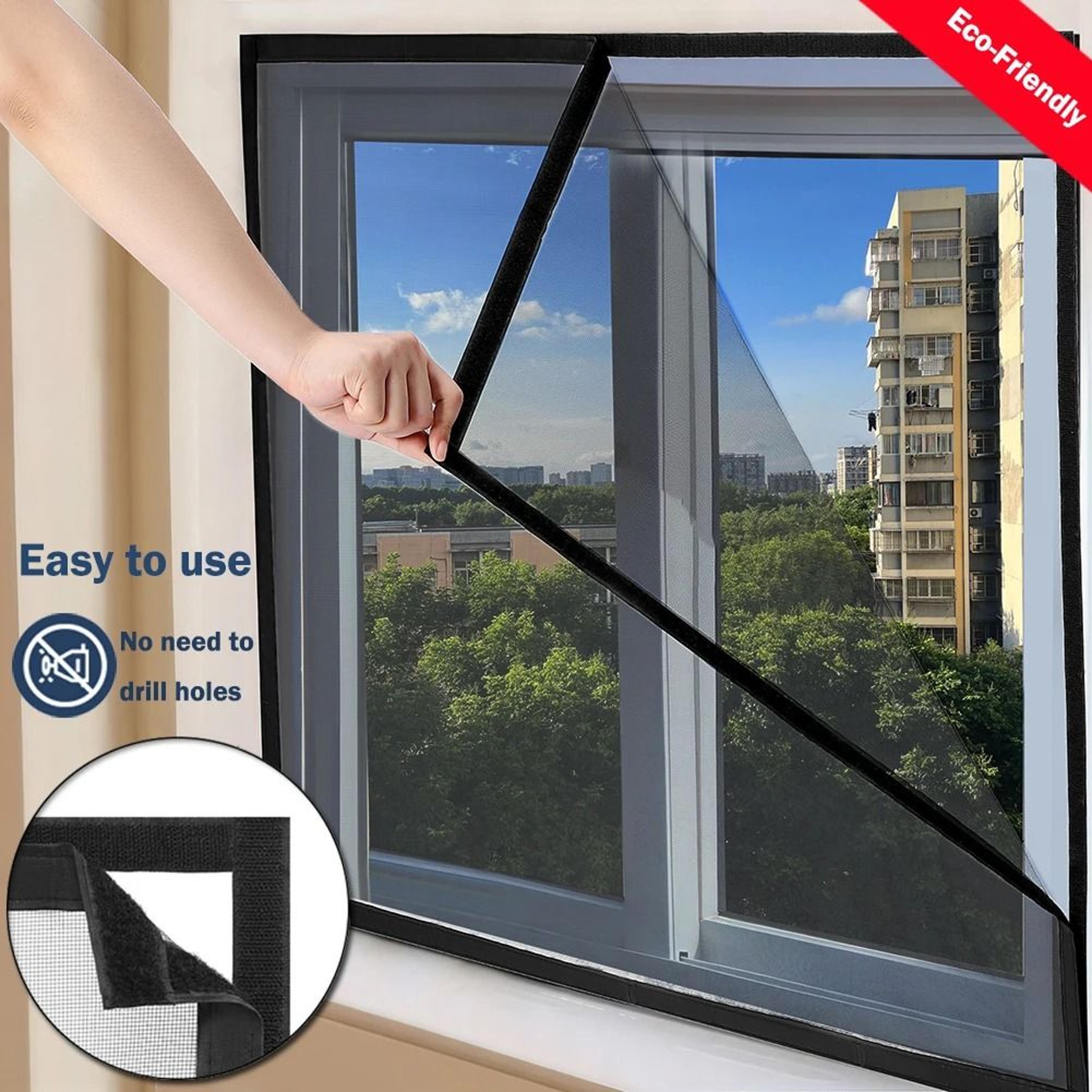 black self adhesive mosquito window screen for fresh air insect protection