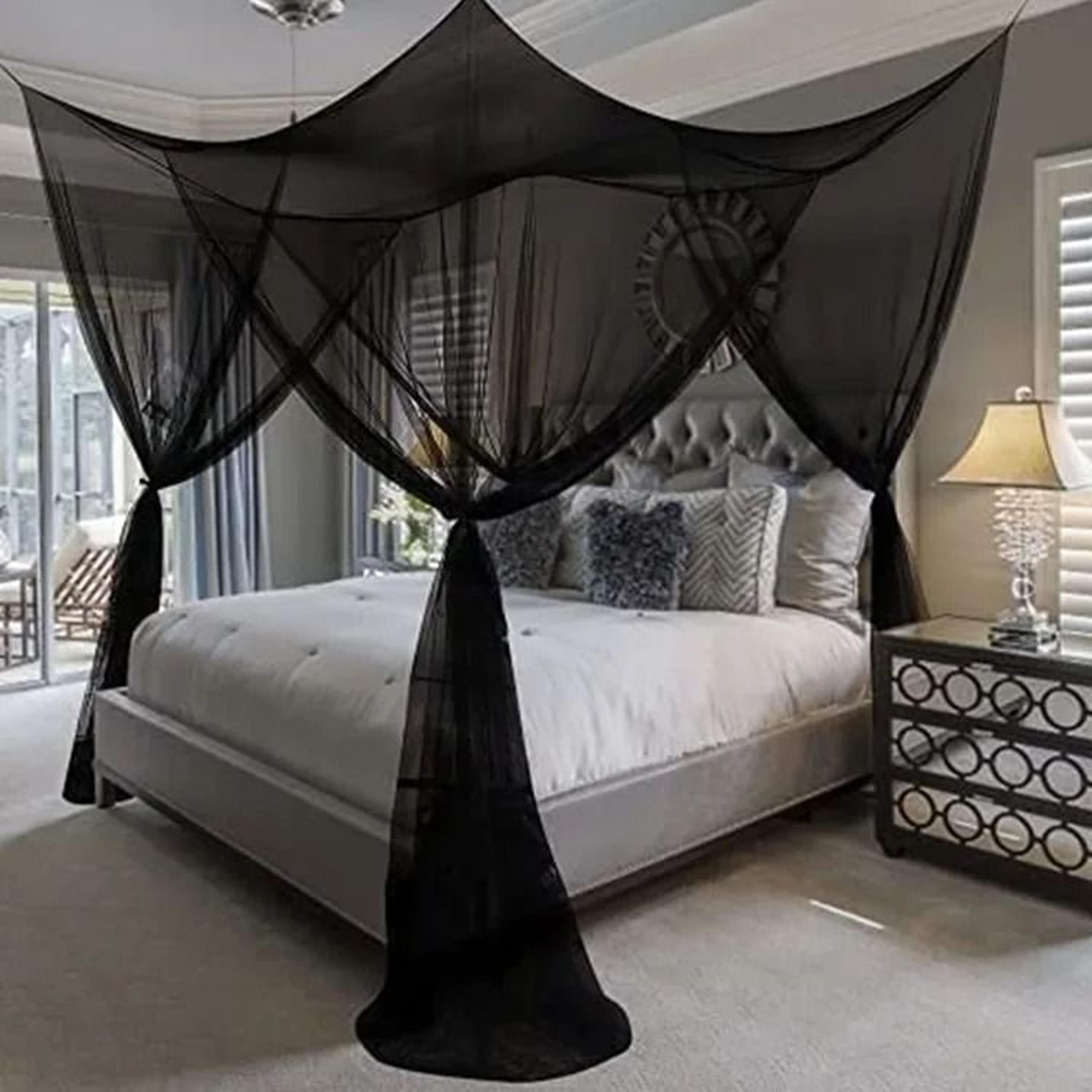 four door palace mosquito bed canopy adds elegant breathable insect protection