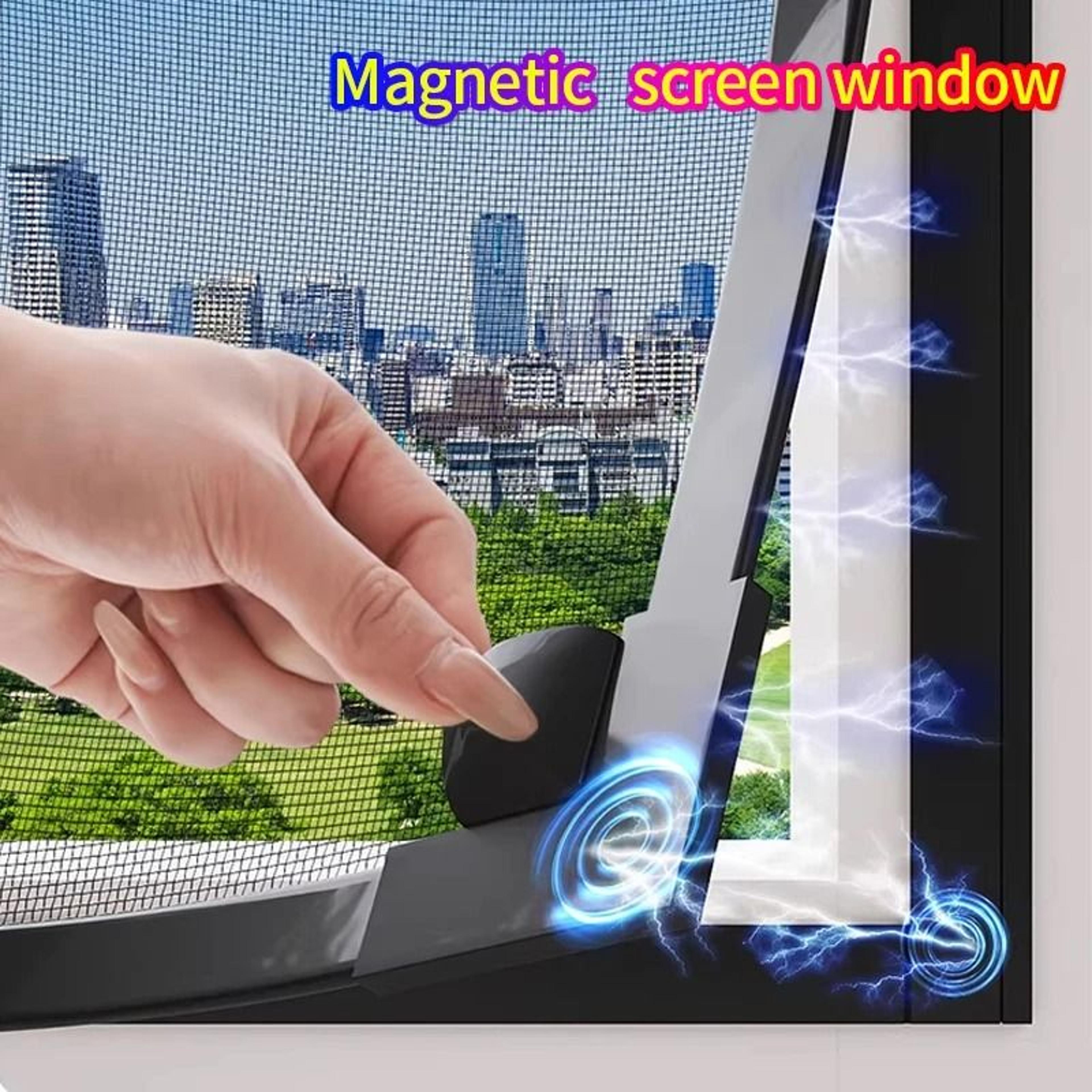 custom magnetic window screen keeps mosquitoes out while fresh air flows