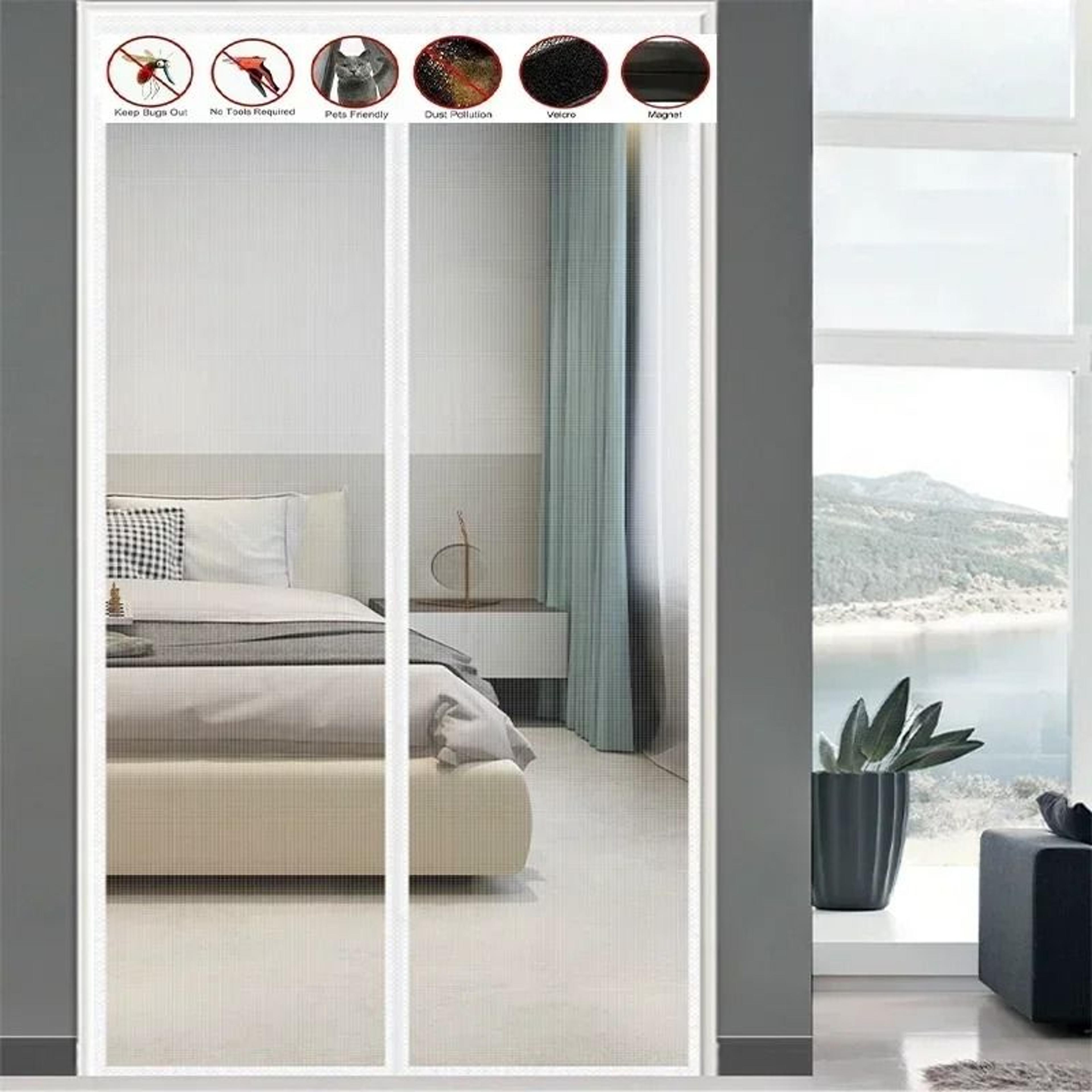 magnetic mosquito screen door keeps bugs out and fresh air flowing