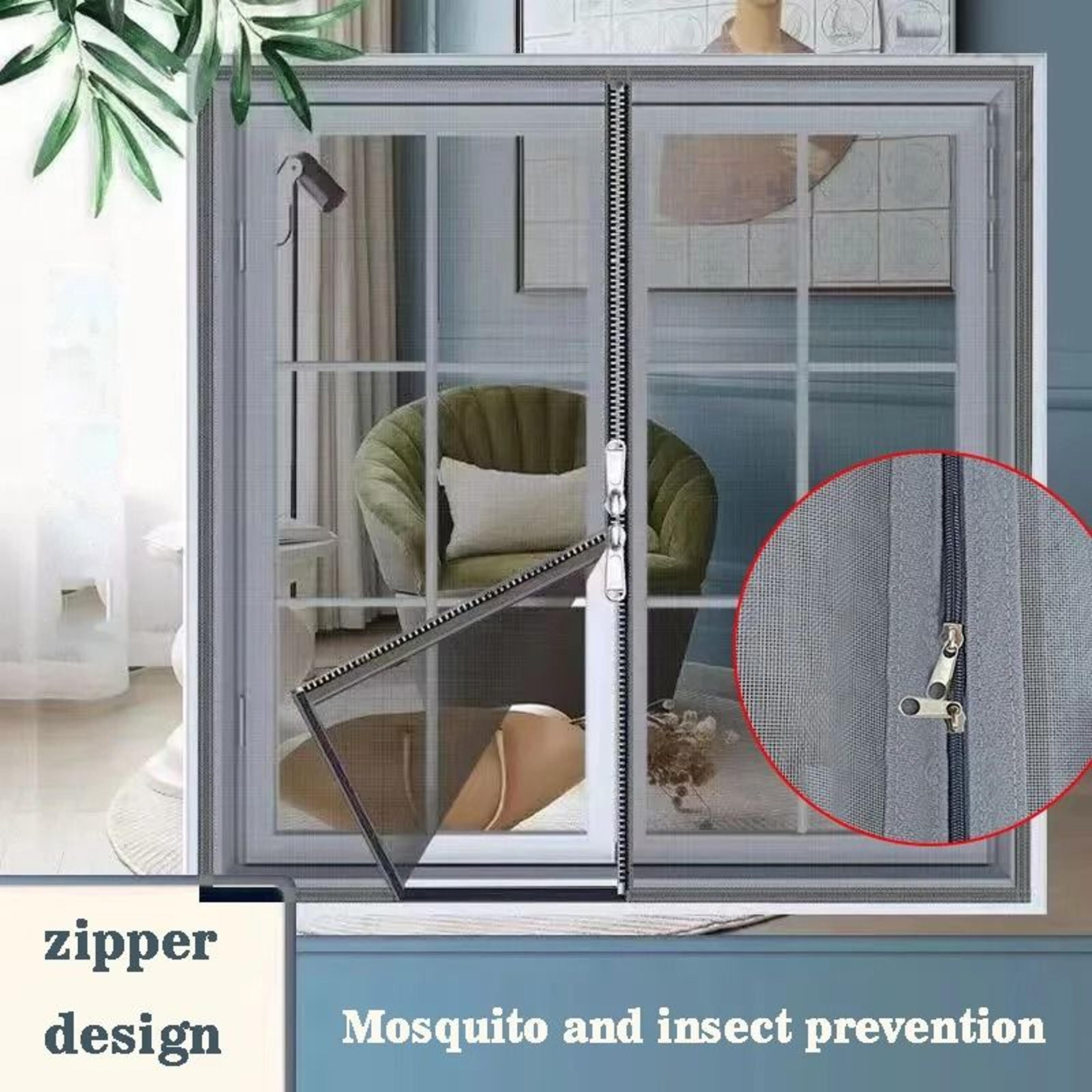 self adhesive zipper mosquito window screen for easy no drill protection