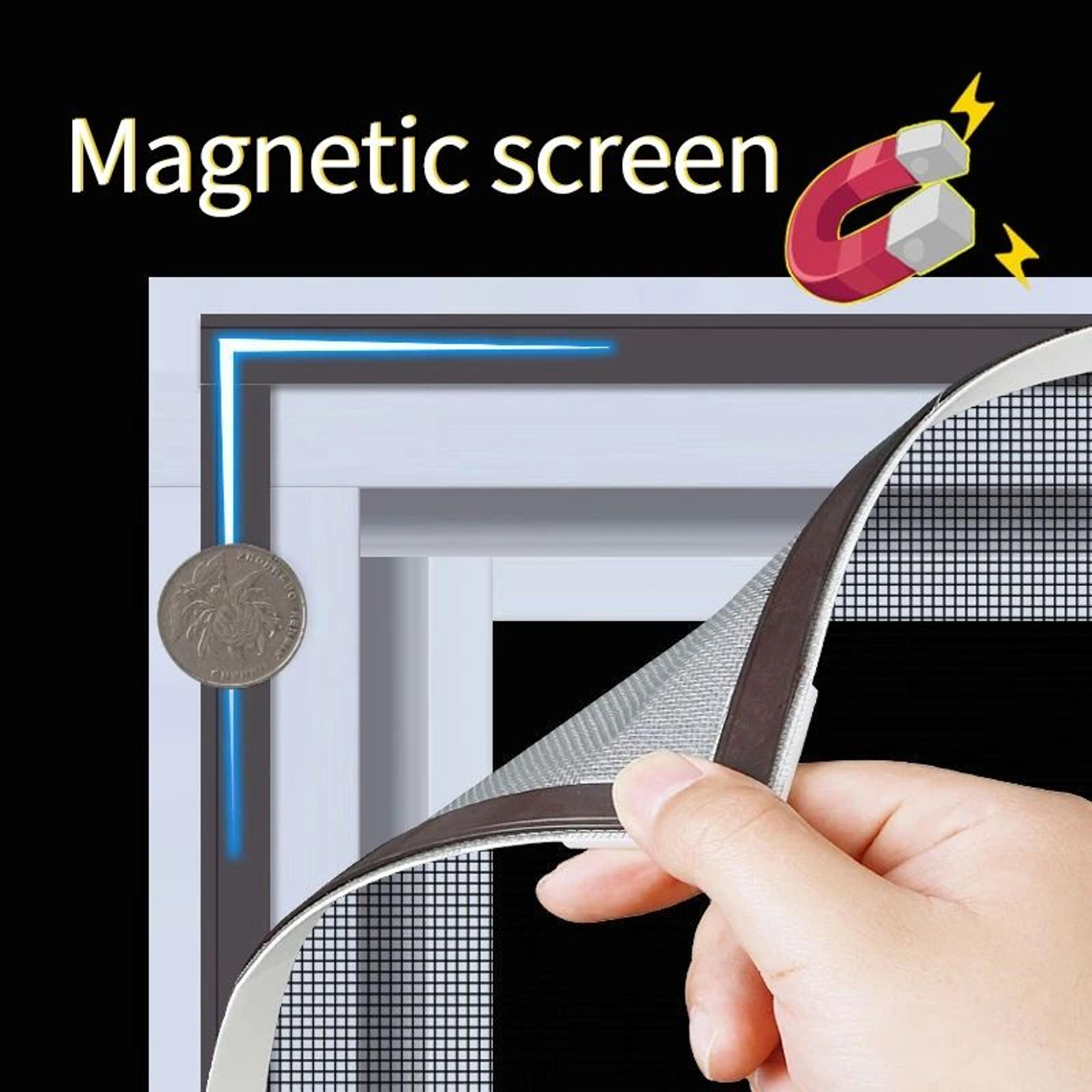 custom fit magnetic window screen for easy fresh air mosquito protection