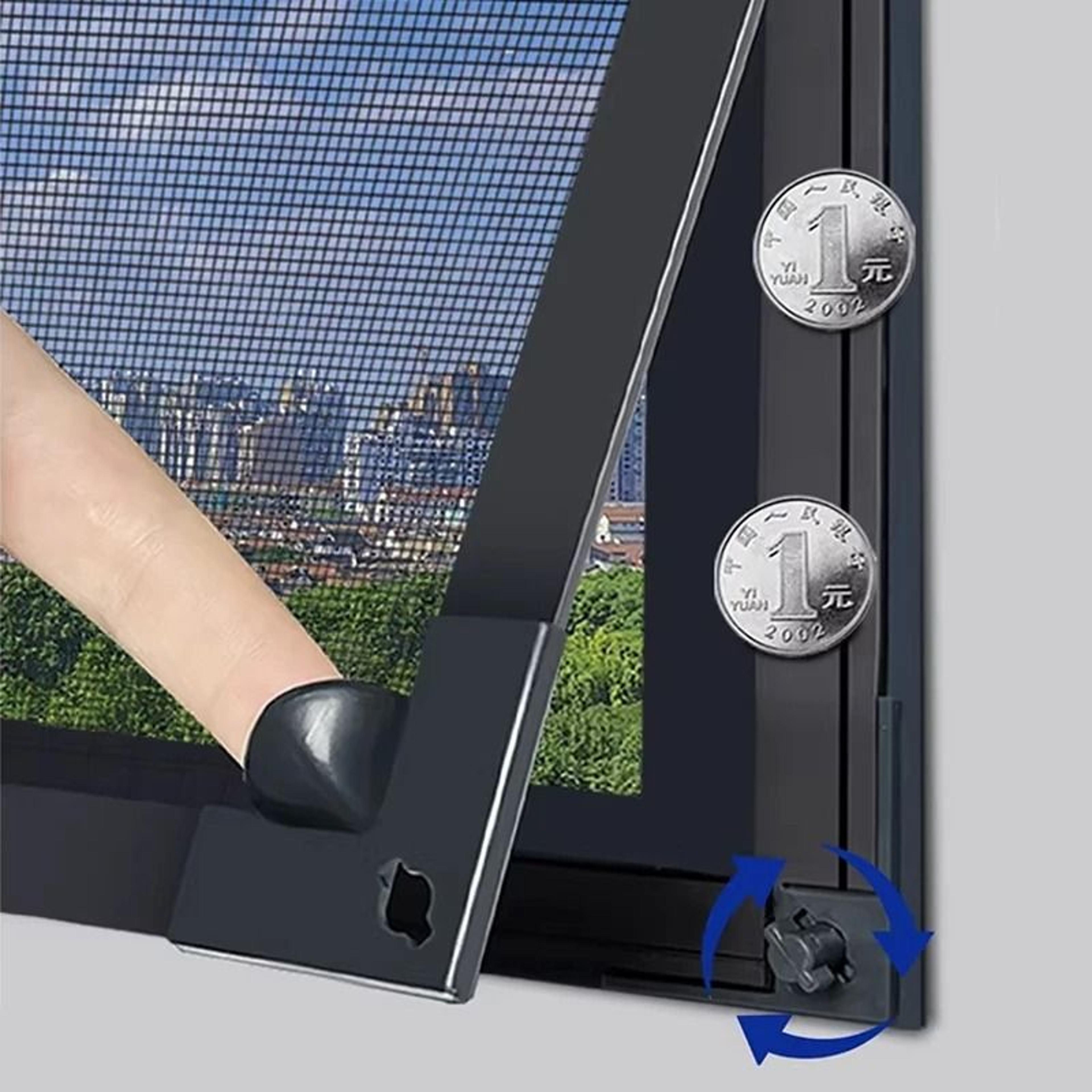 custom magnetic window screen with lock buckle for windproof insect protection