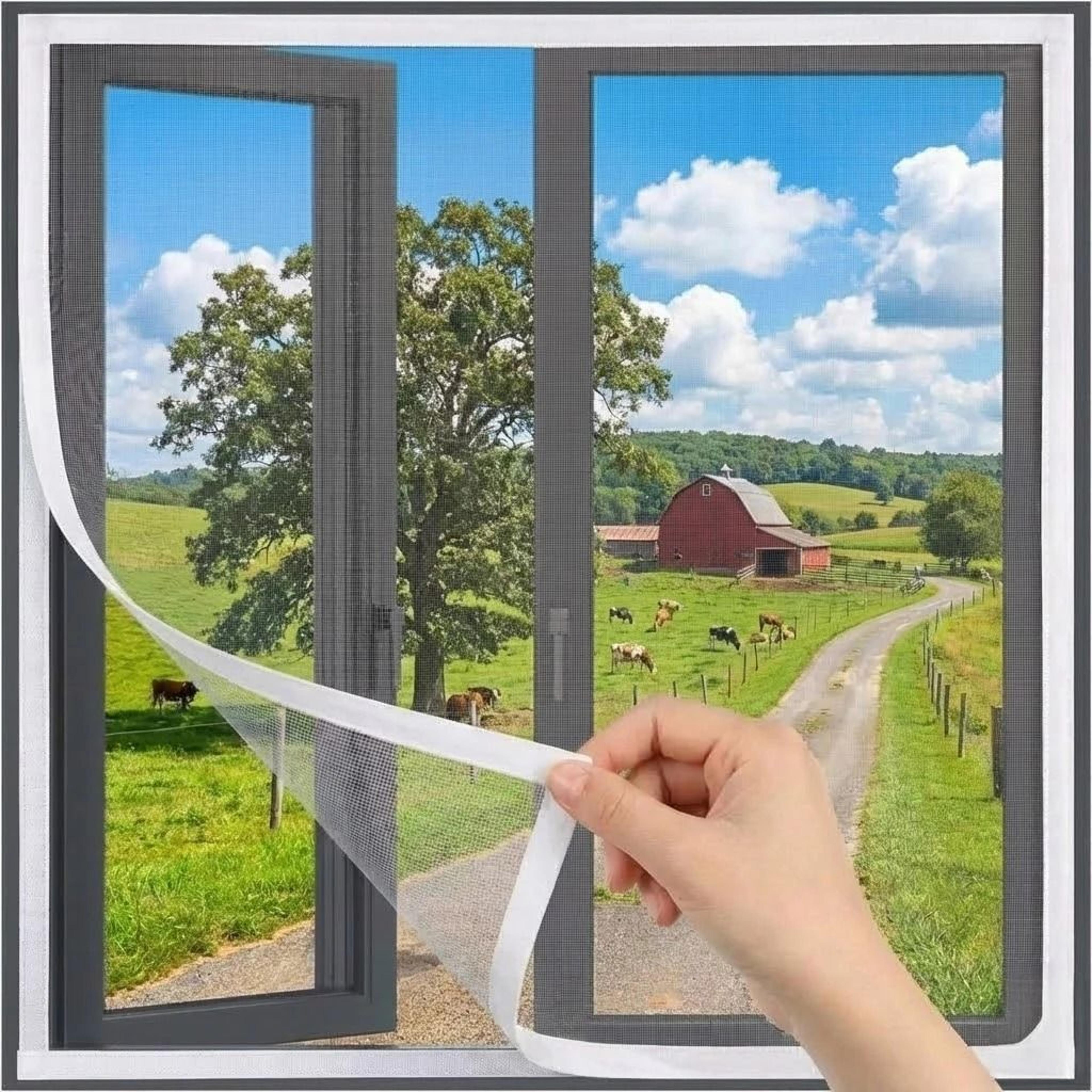 removable white mosquito window door screen mesh for no drill protection