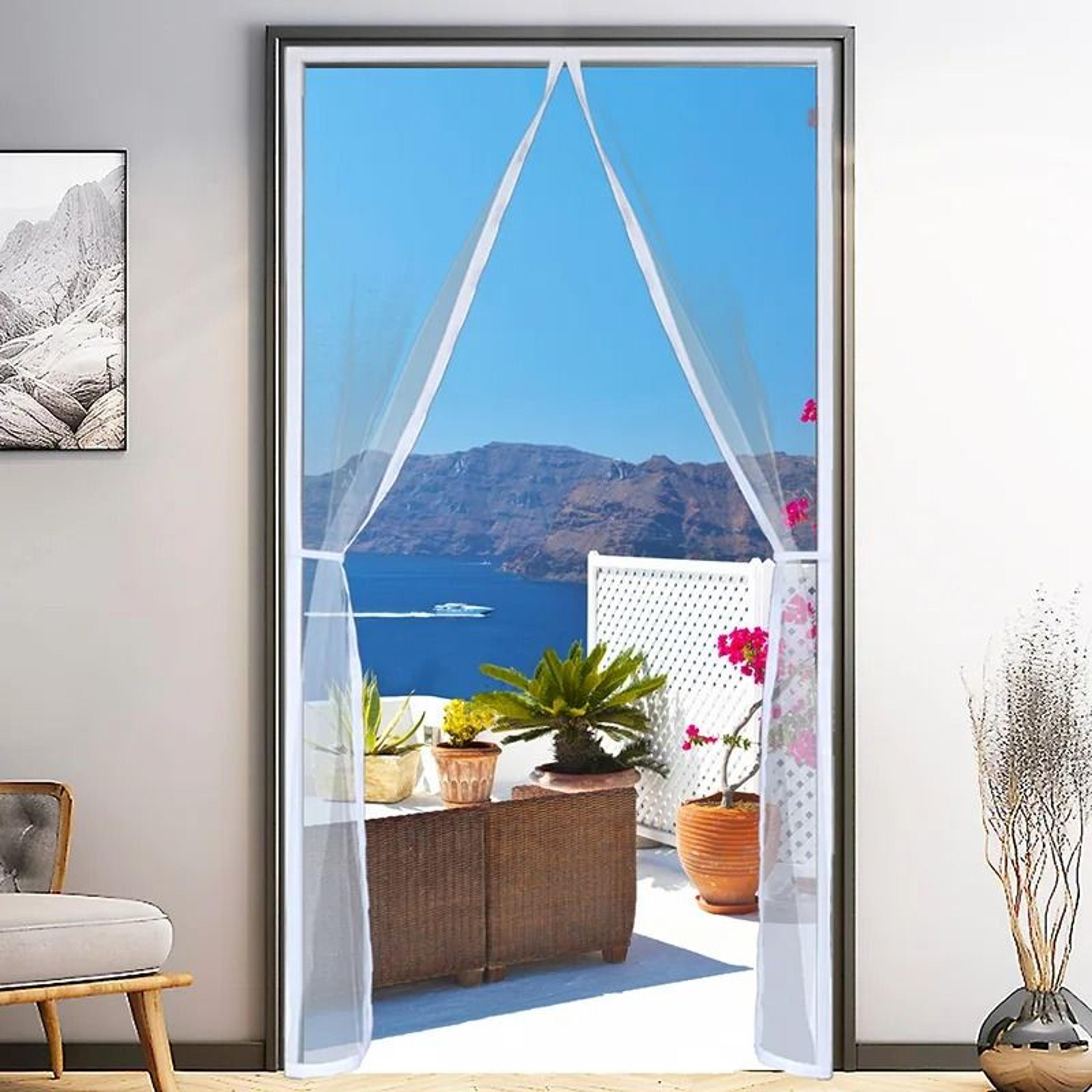 custom white magnetic door window screen for invisible insect protection home