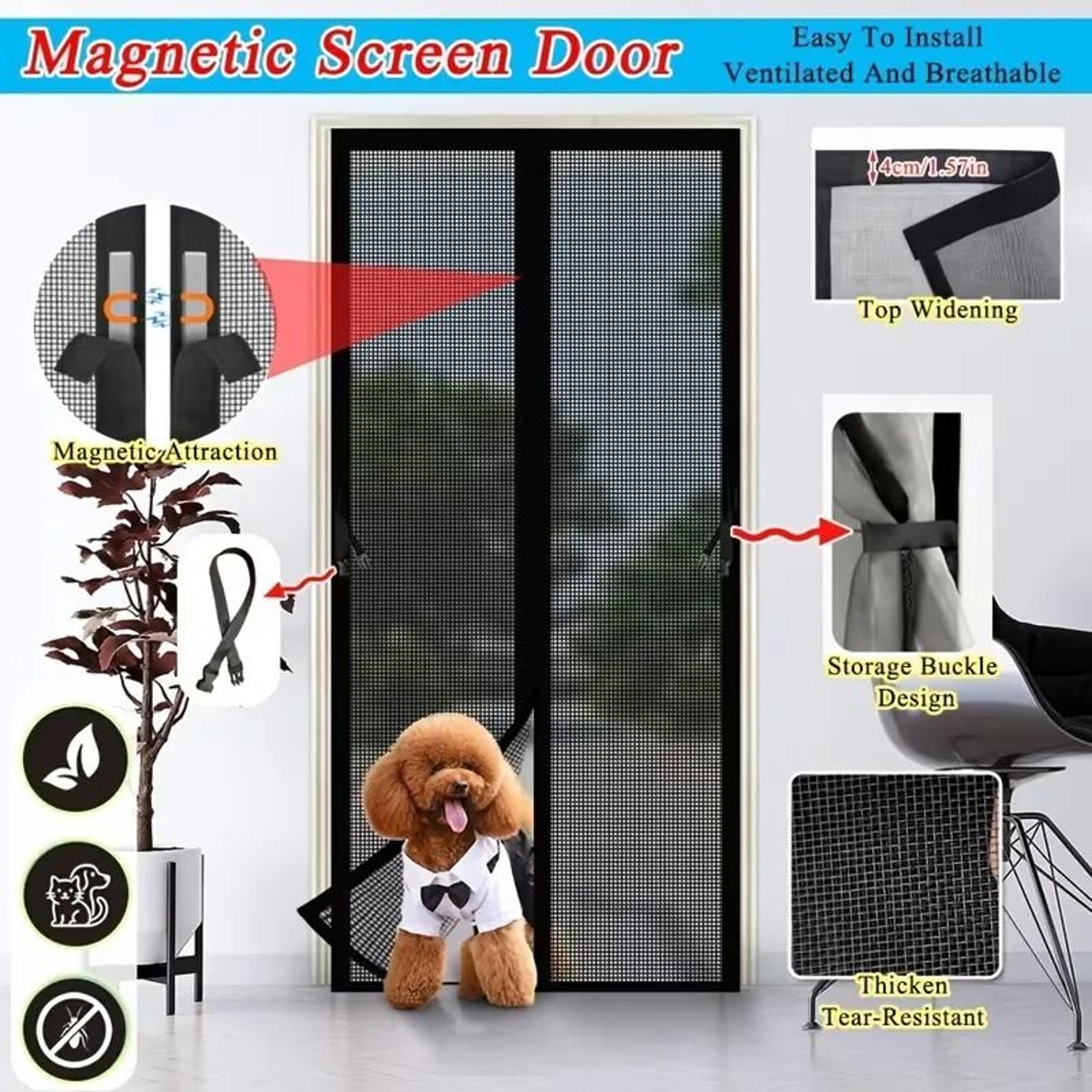 heavy duty magnetic mosquito screen door with pet friendly diamond mesh