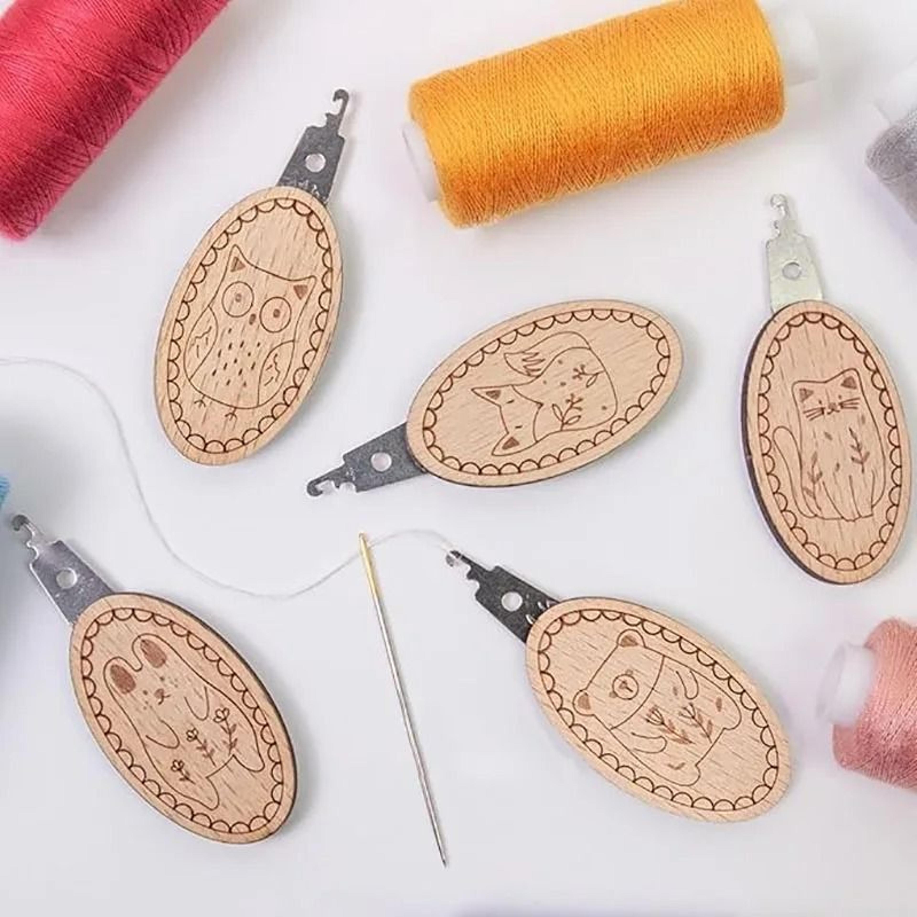 cute animal needle threader two piece set for easy sewing crafts