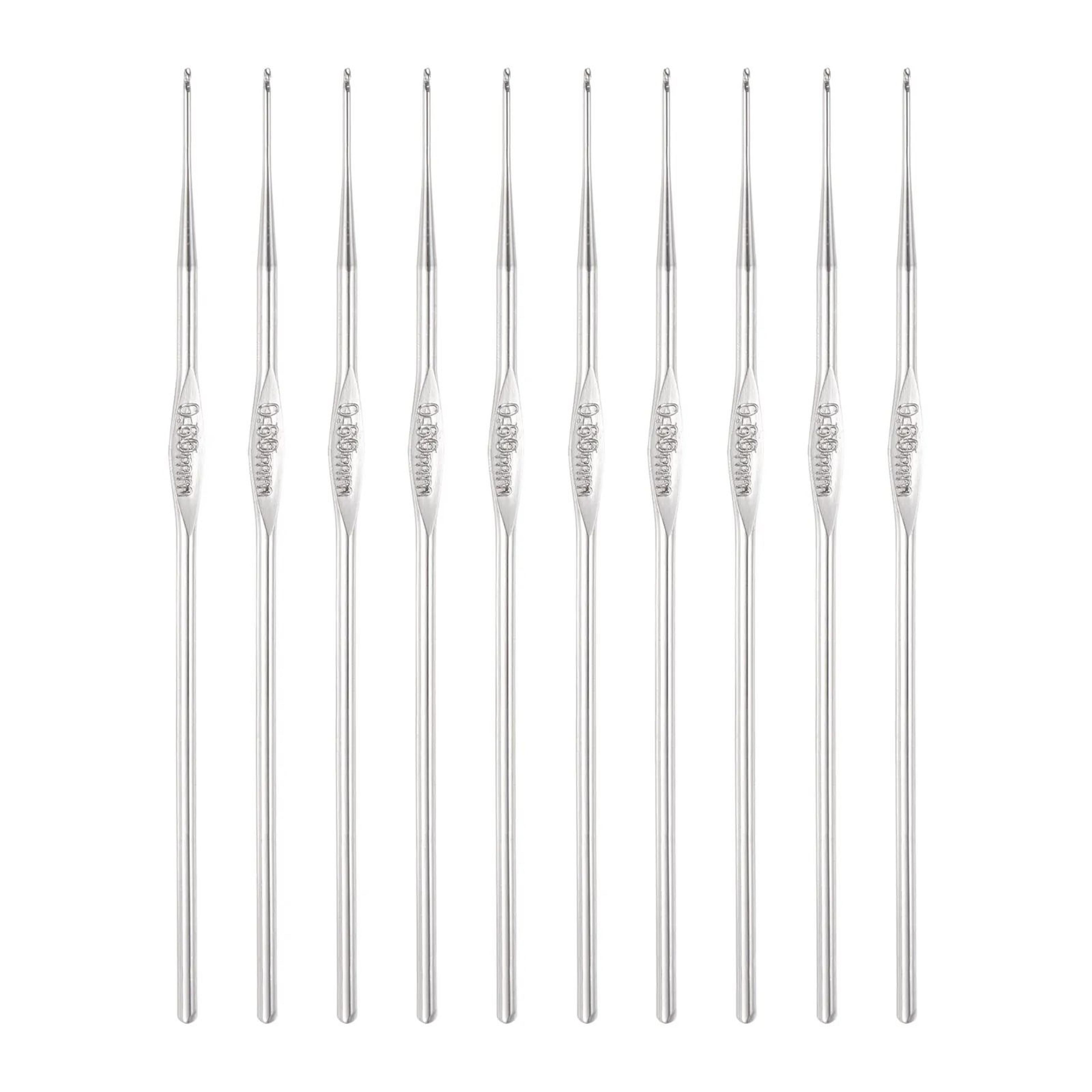 stainless steel crochet hook set ten sizes for fine yarn craft