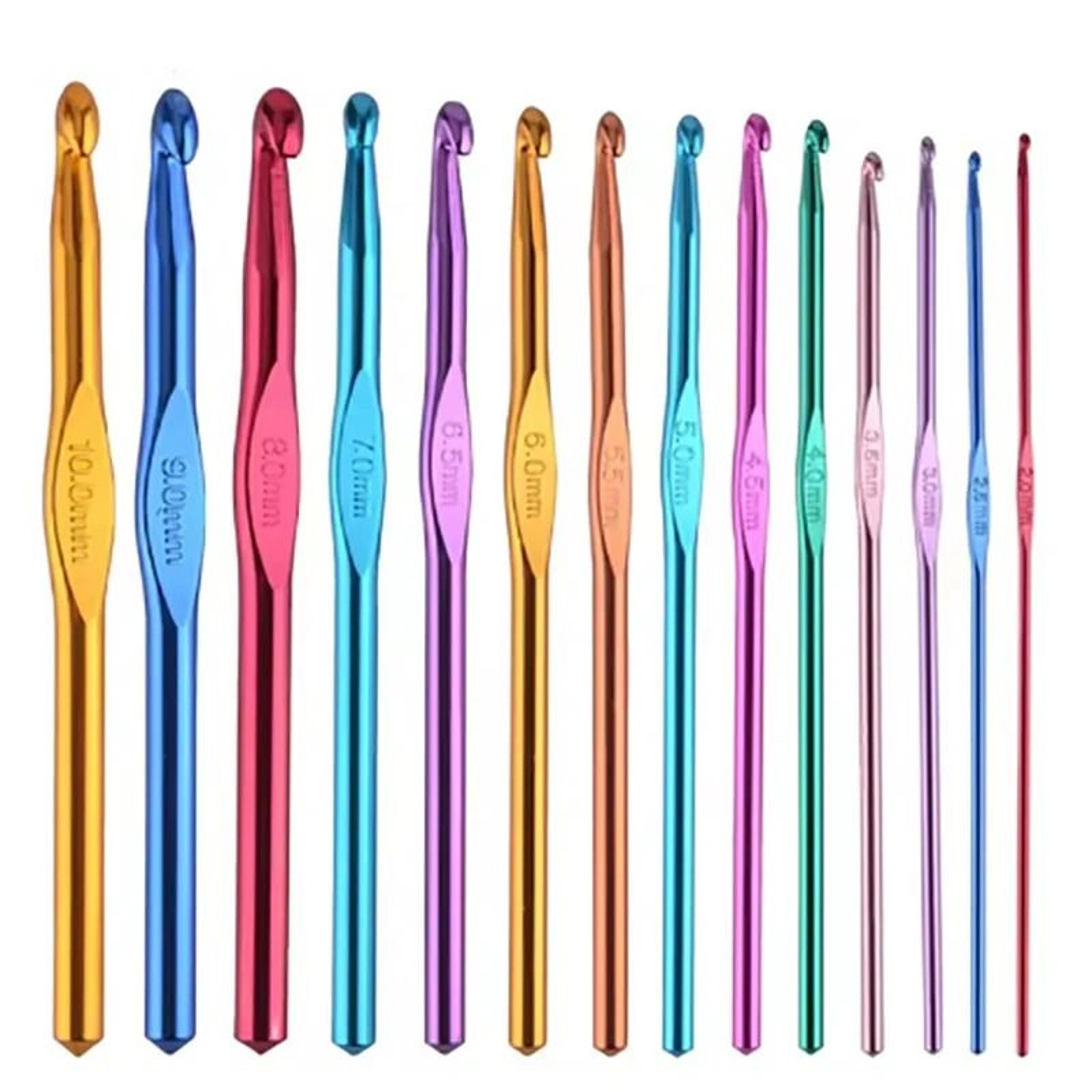 multicolor aluminum crochet hook set twelve sizes for easy yarn craft