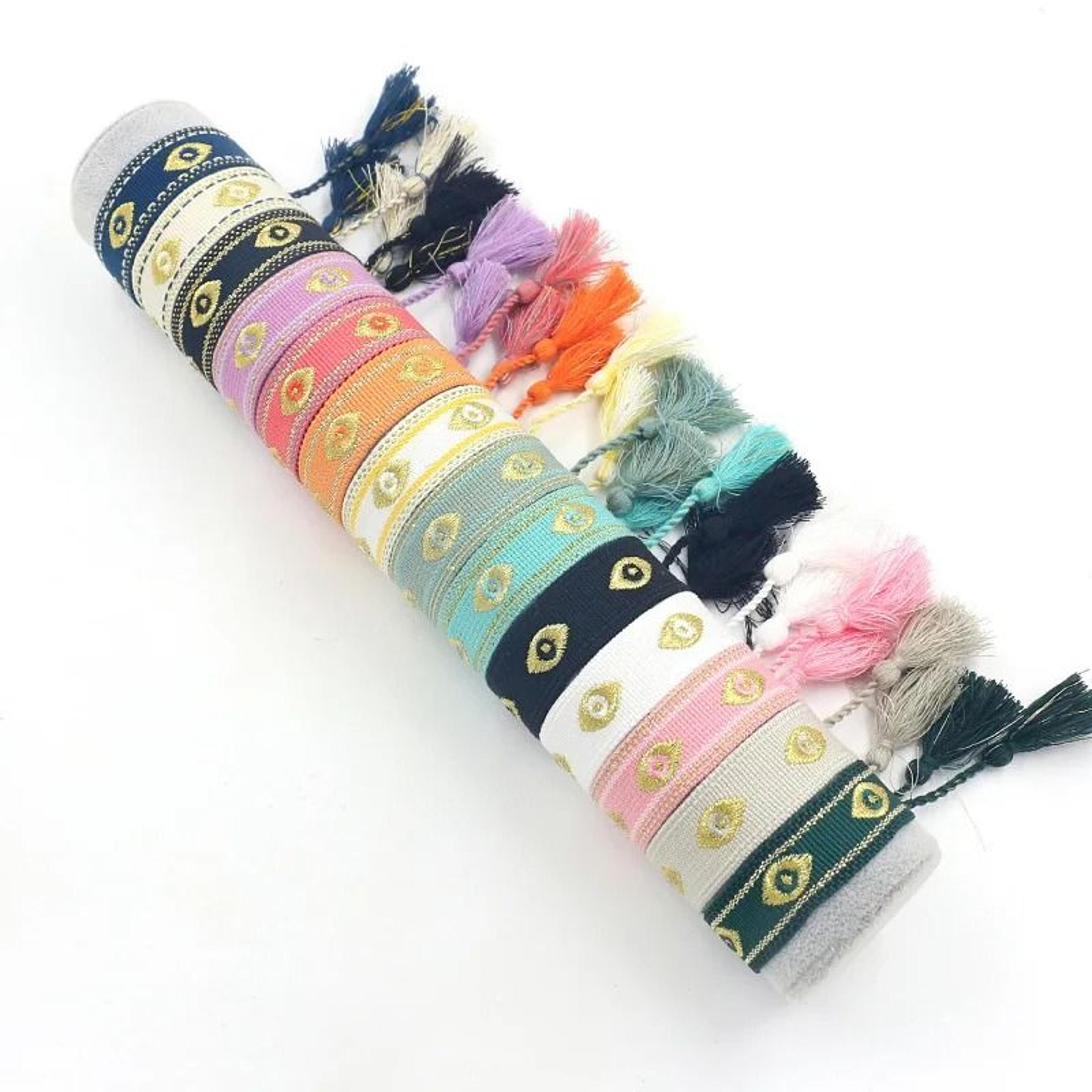 boho evil eye bracelet adjustable woven rope tassel jewelry for everyone
