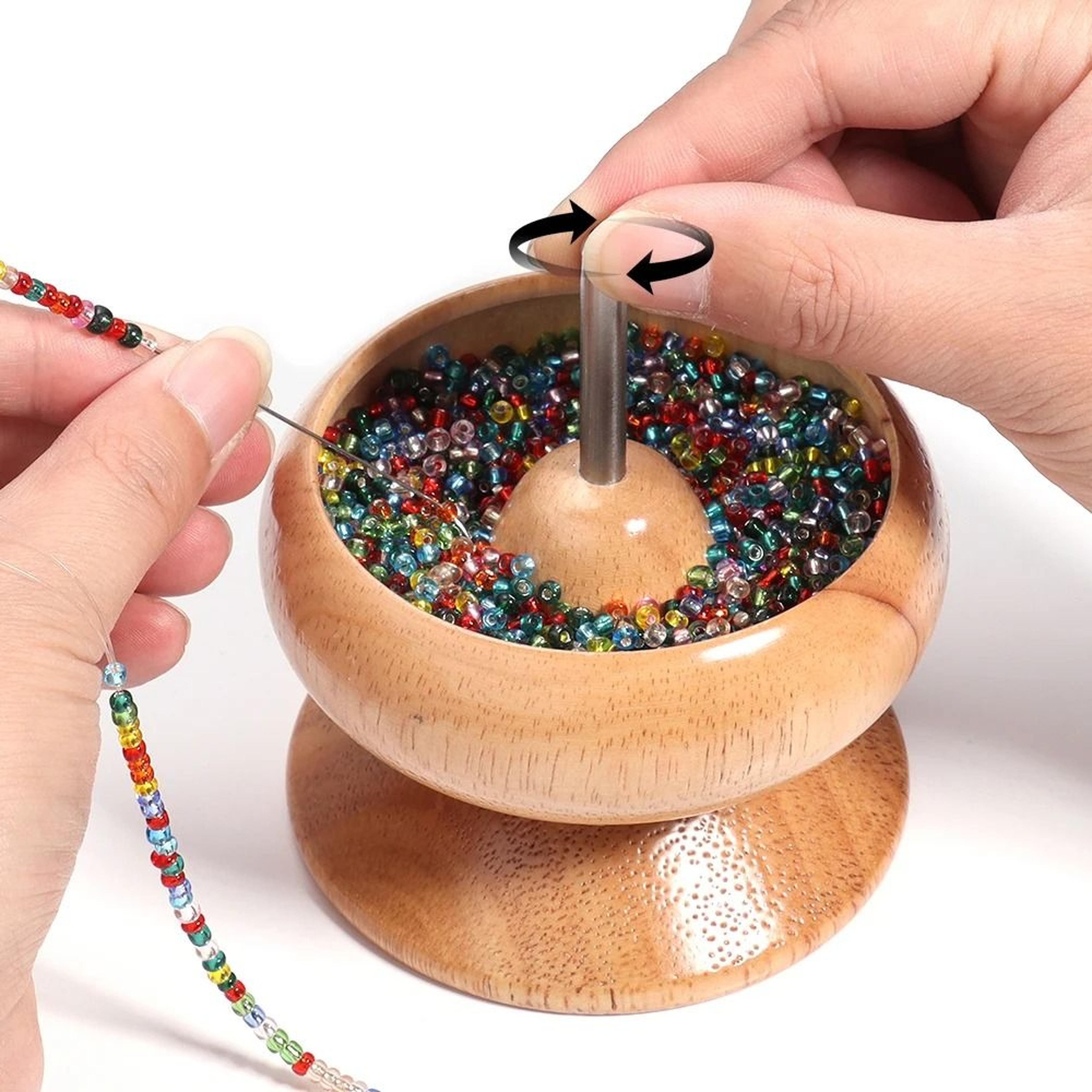 wooden bead spinner tool for faster bracelet necklace jewelry making projects