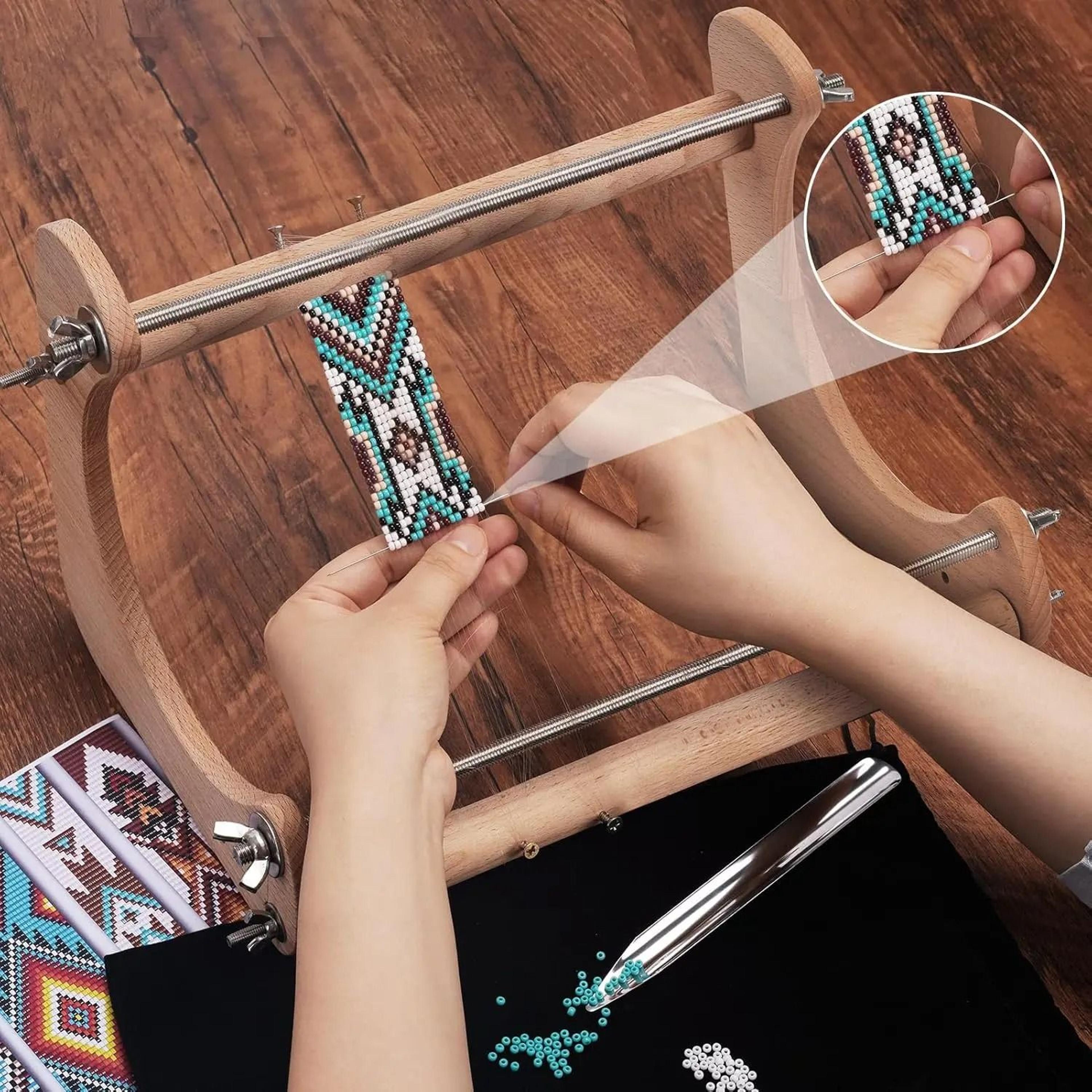 wooden bead loom kit for easy bracelet jewelry weaving handmade projects