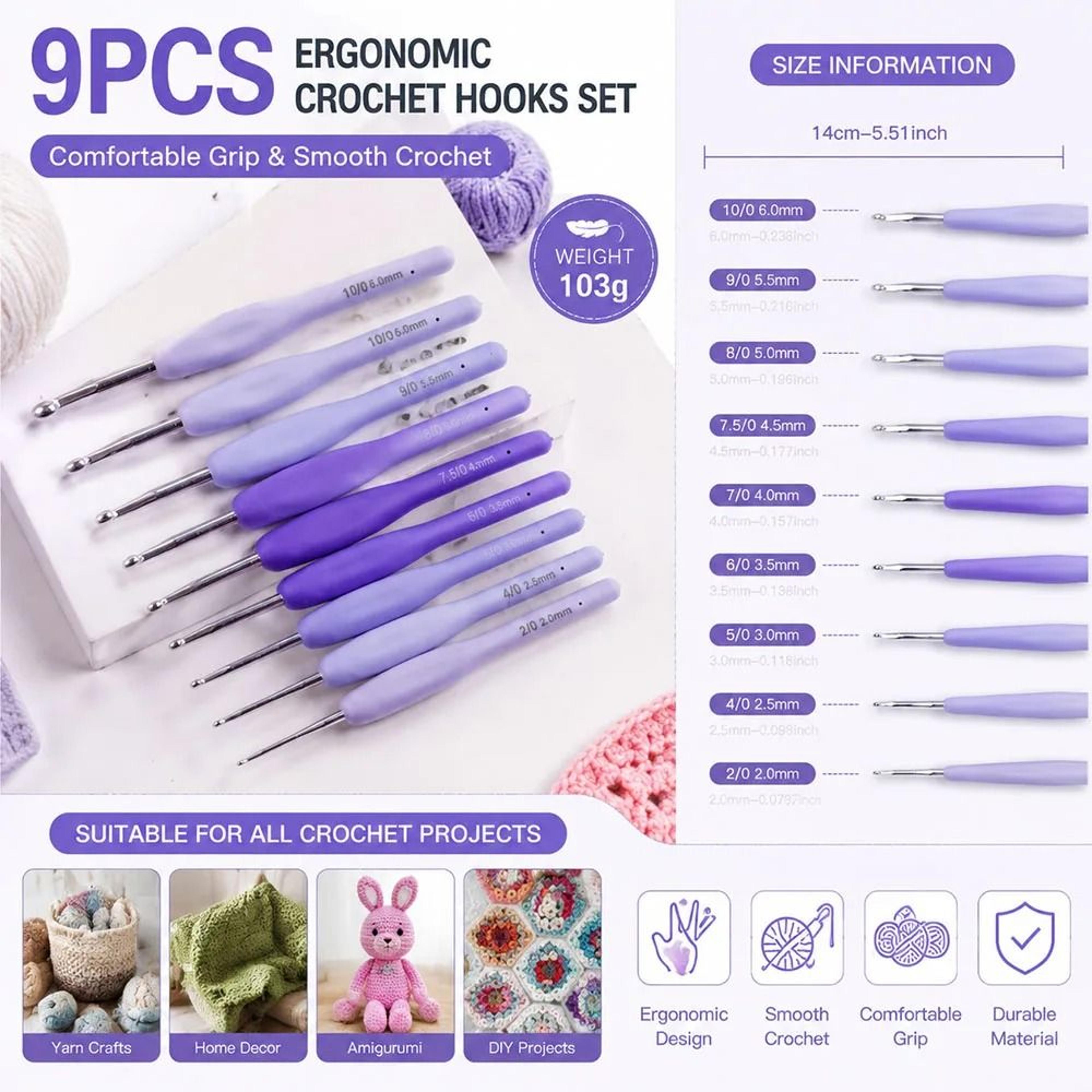 comfort grip ergonomic crochet hook set for smooth yarn crafting projects