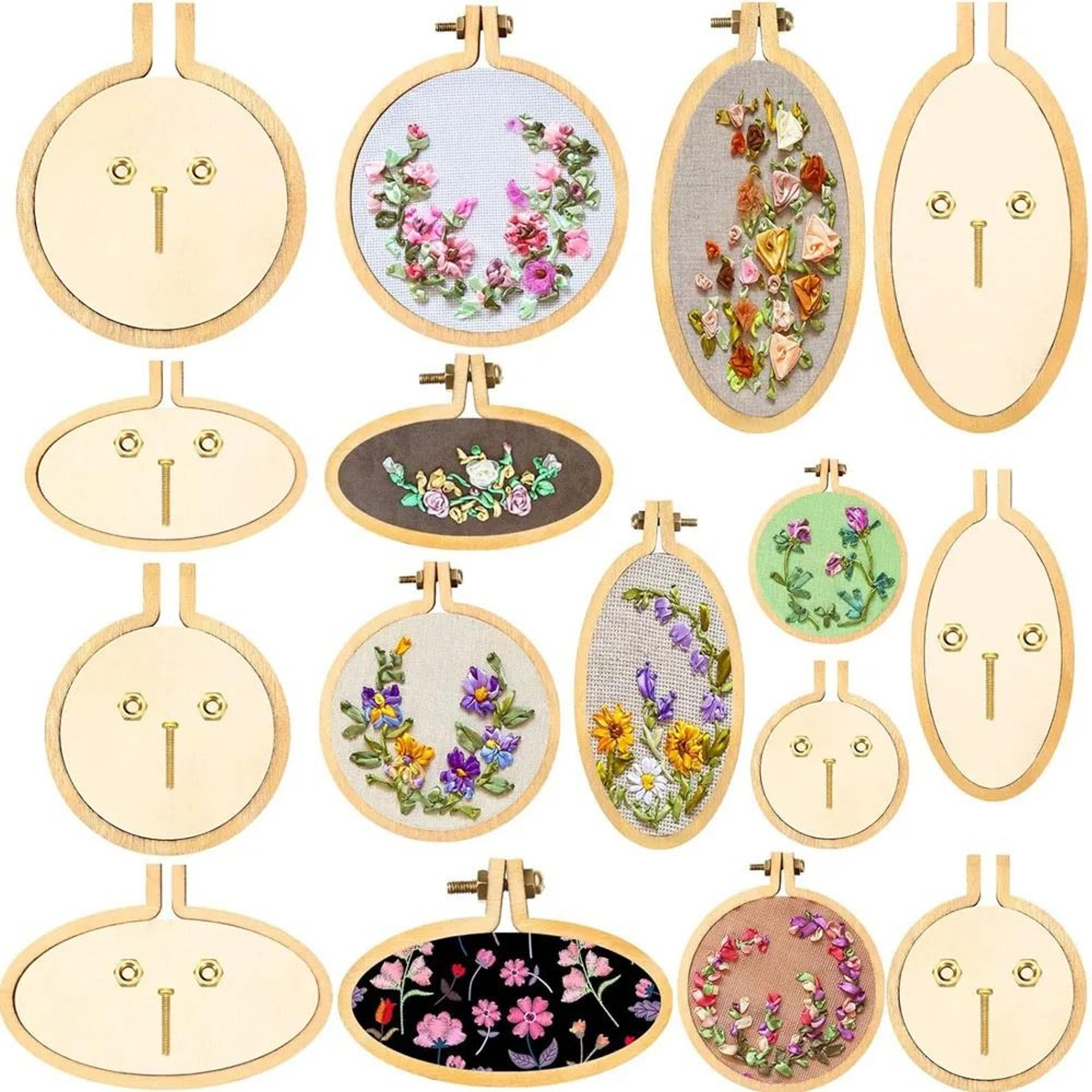 mini wooden embroidery hoop set for jewelry keychains cross stitch crafts