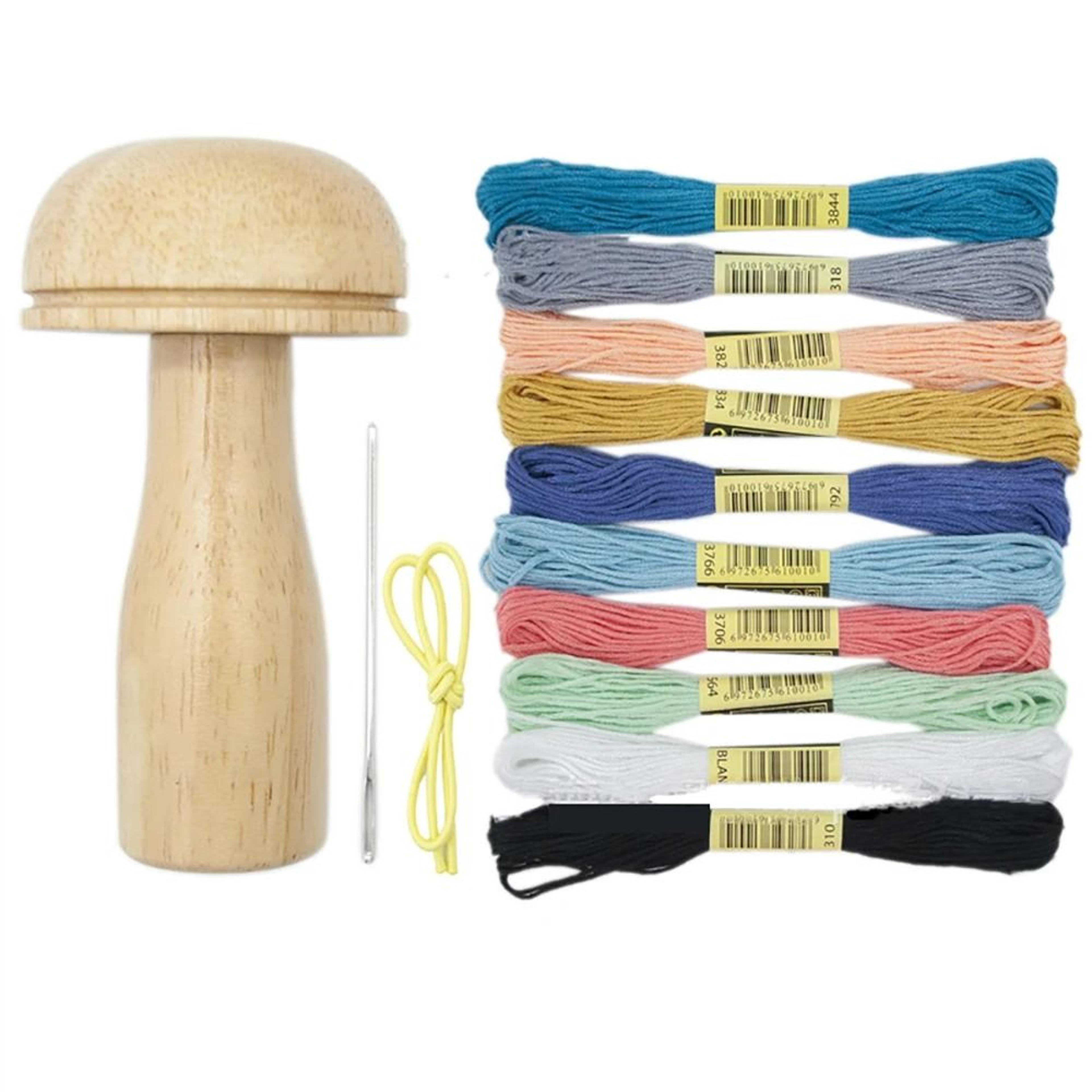 wooden mushroom darning tool for easy sock mending and fabric repairs