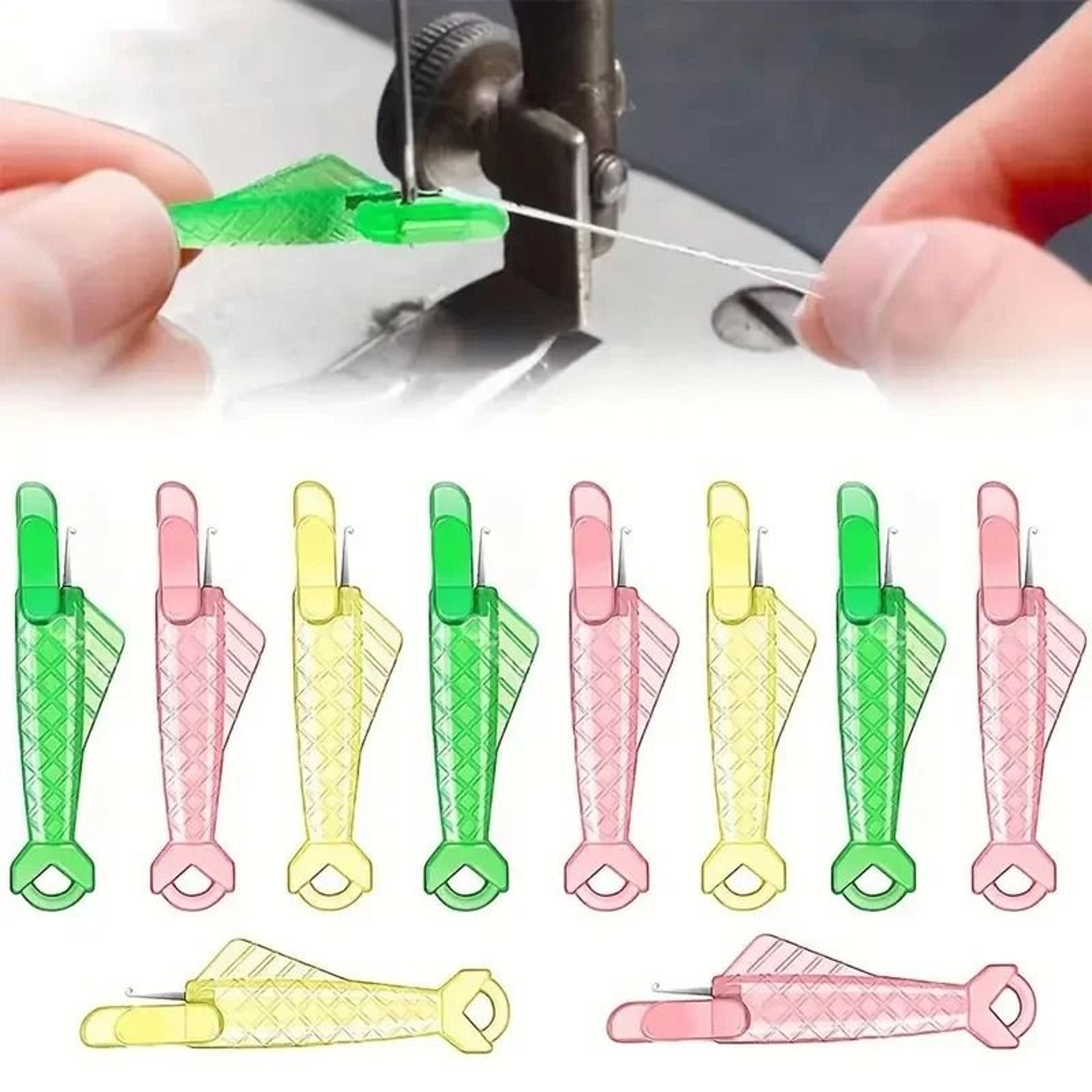 three piece automatic needle threader set for fast easy sewing projects