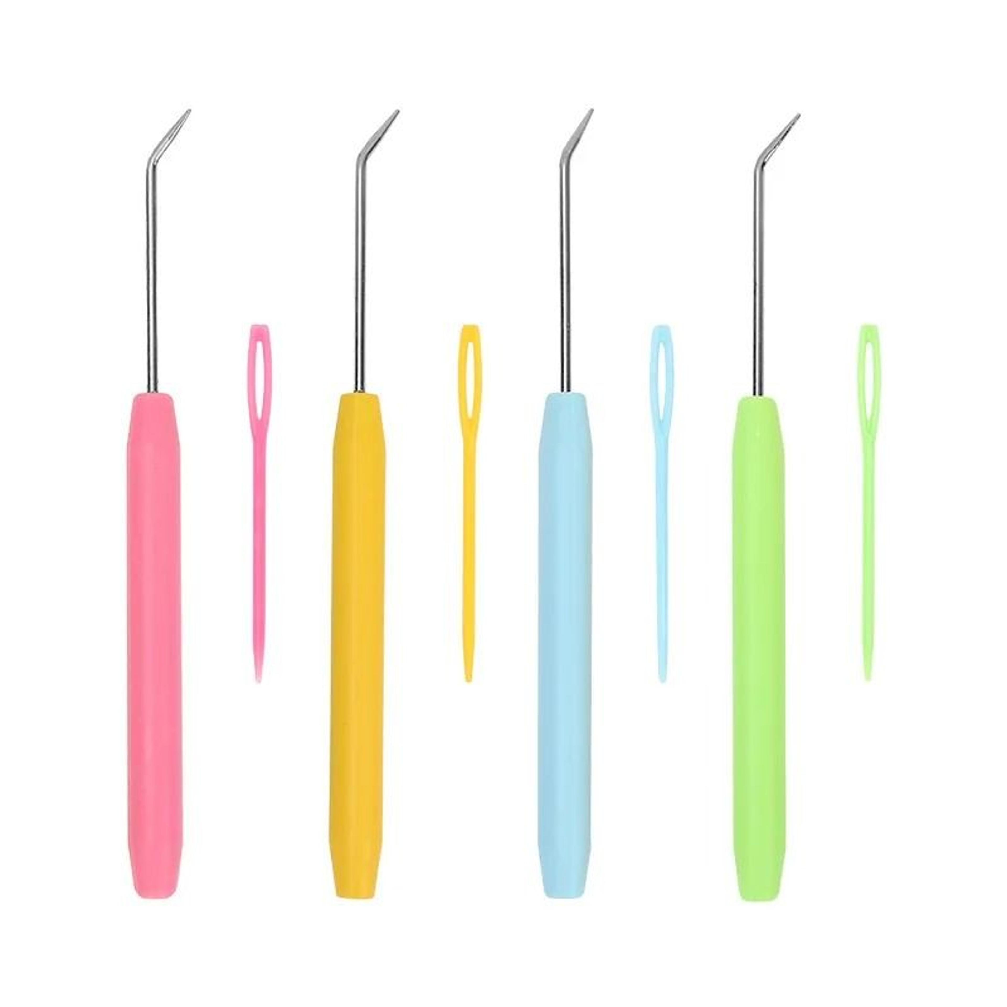 loom knitting hook set with plastic needles for easier yarn crafting