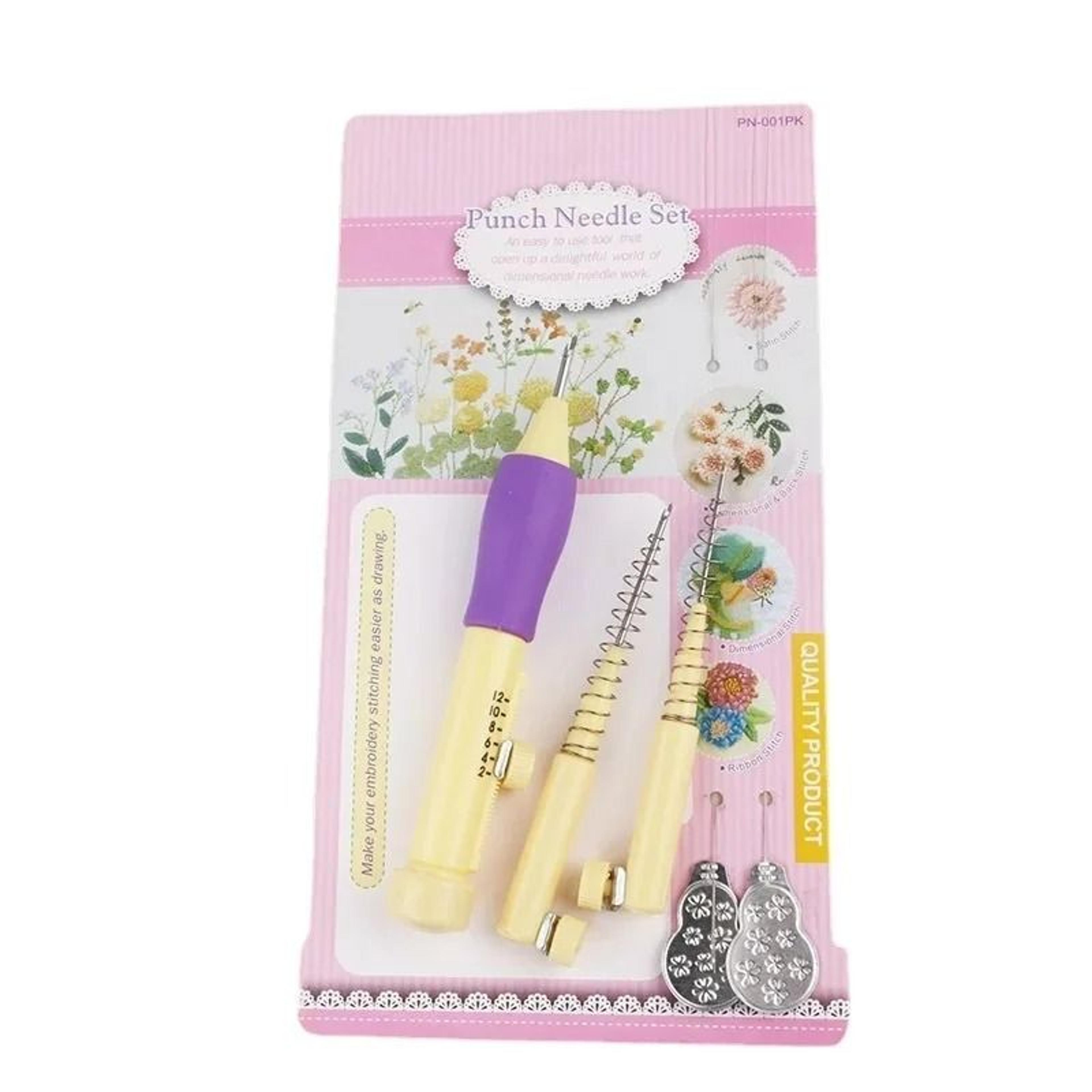 comfort grip punch needle embroidery pen set for creative stitching projects