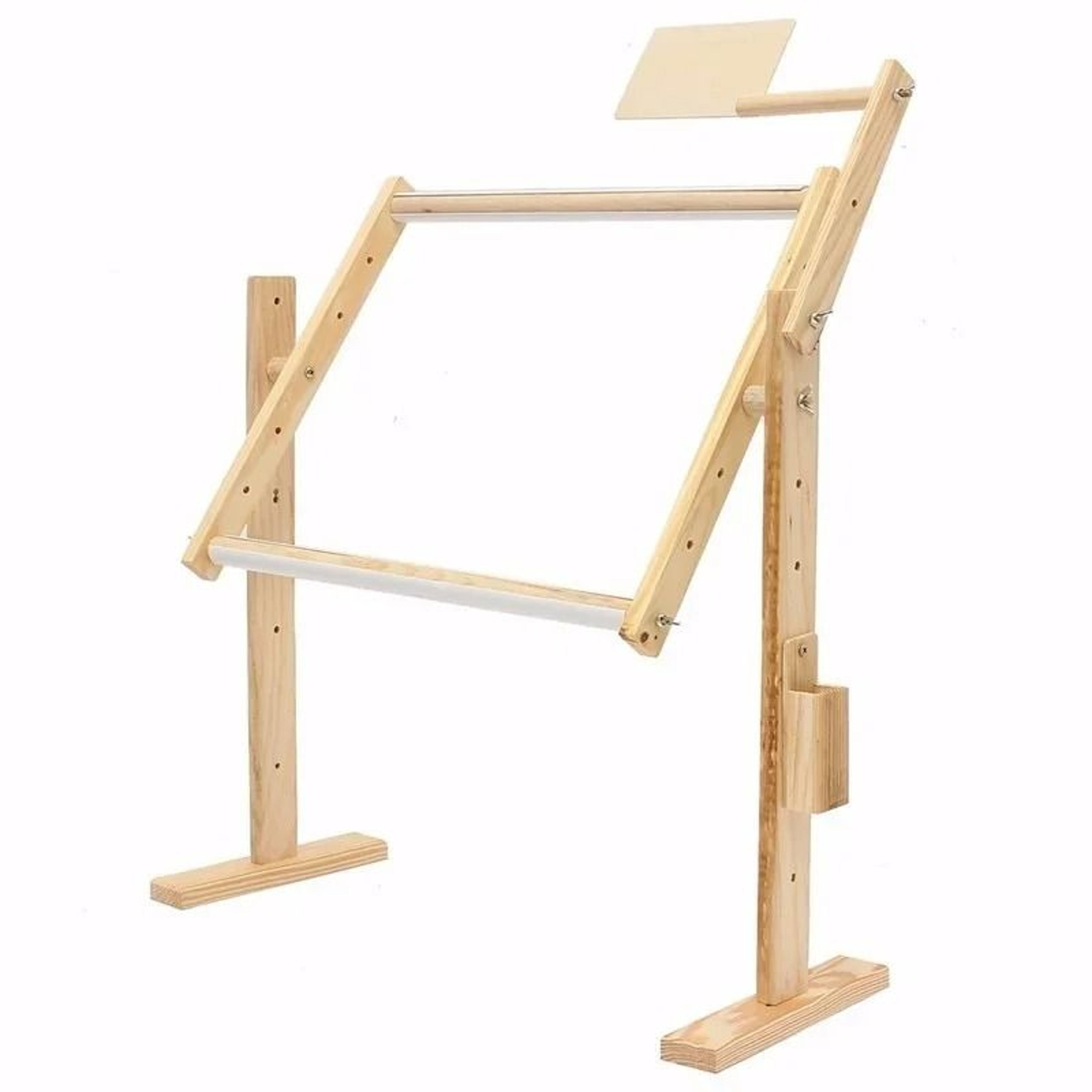 adjustable wooden embroidery floor stand for comfortable hands free stitching