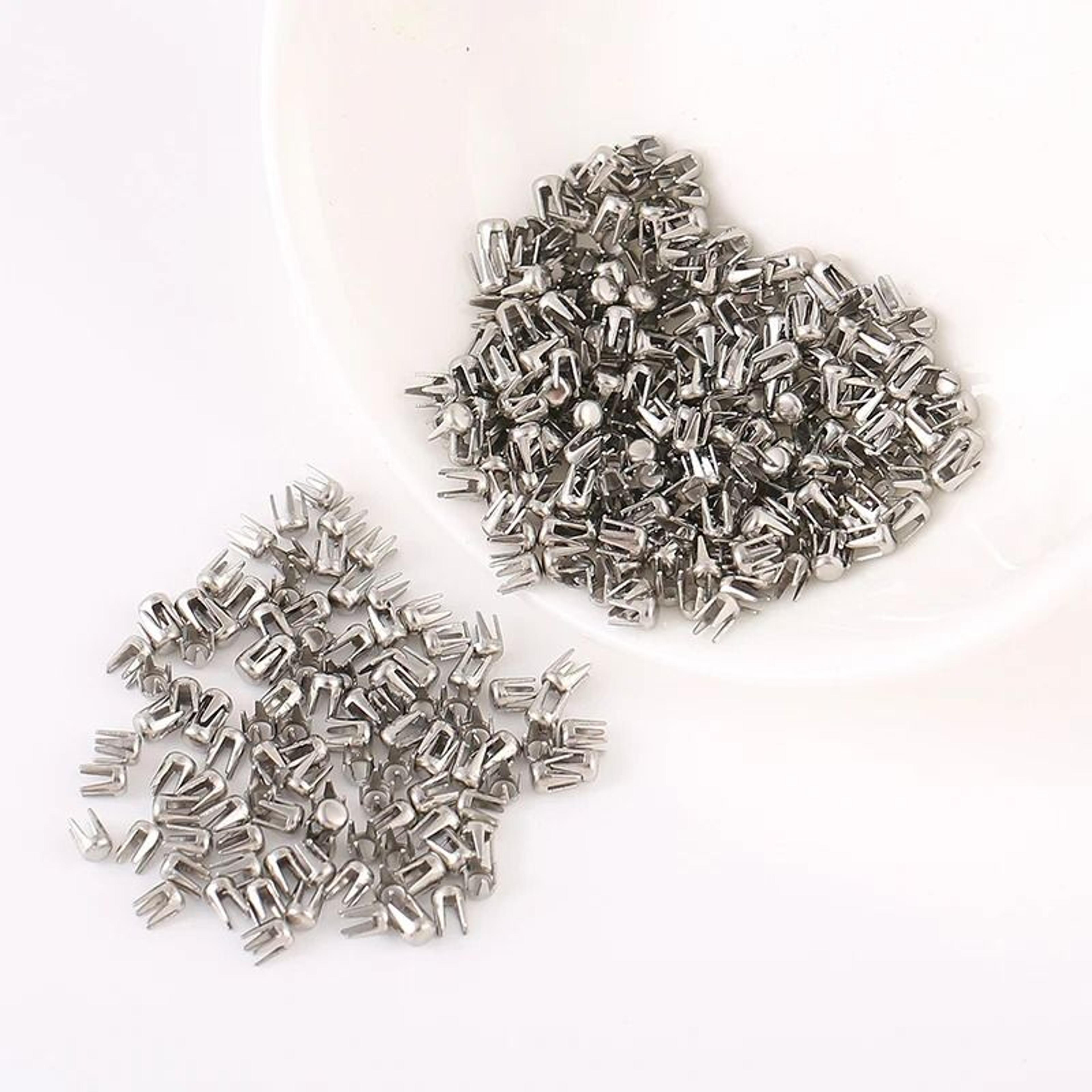 stainless steel four claw pearl rivets for secure clothing embellishment projects