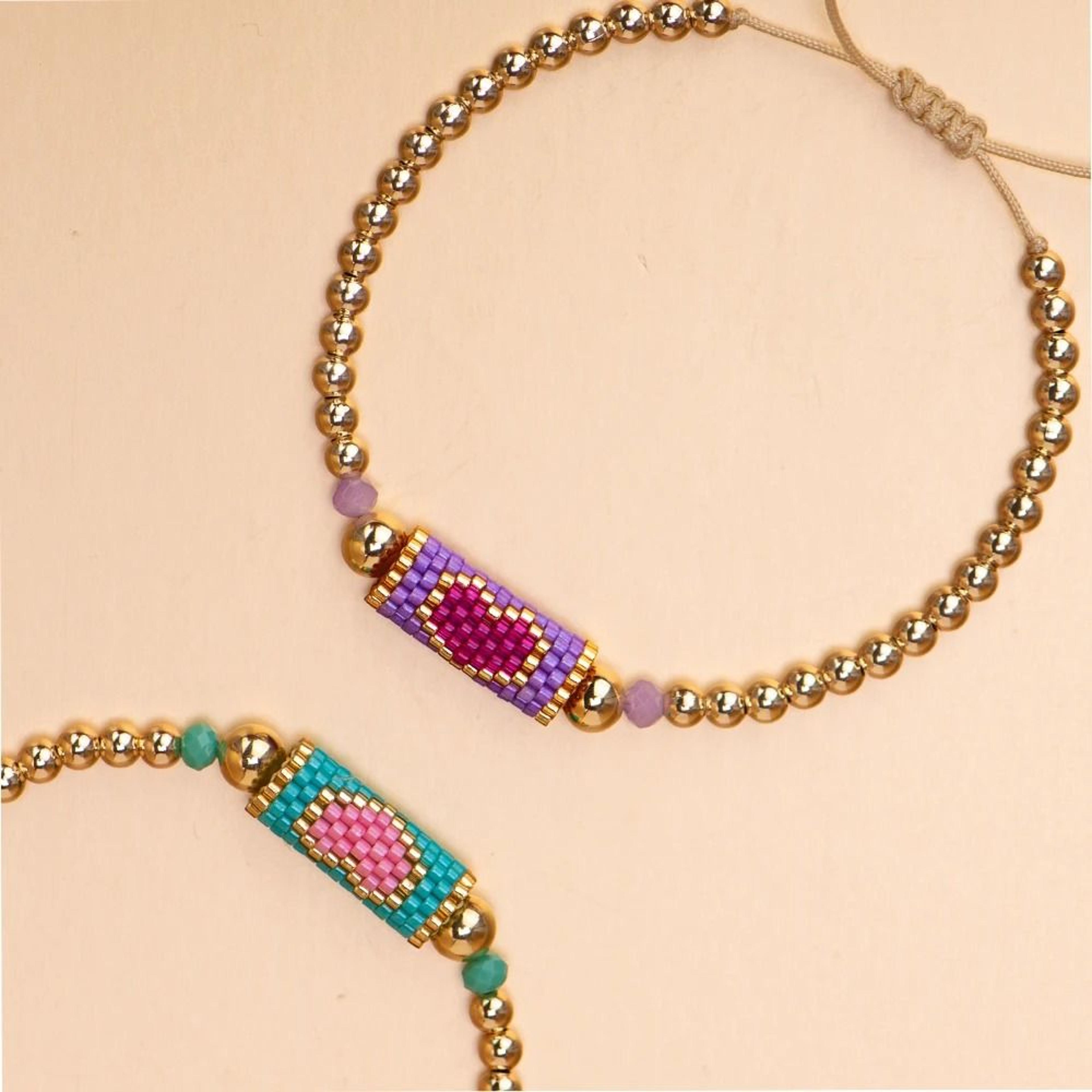 adjustable miyuki heart bead bracelet for colorful boho summer everyday styling