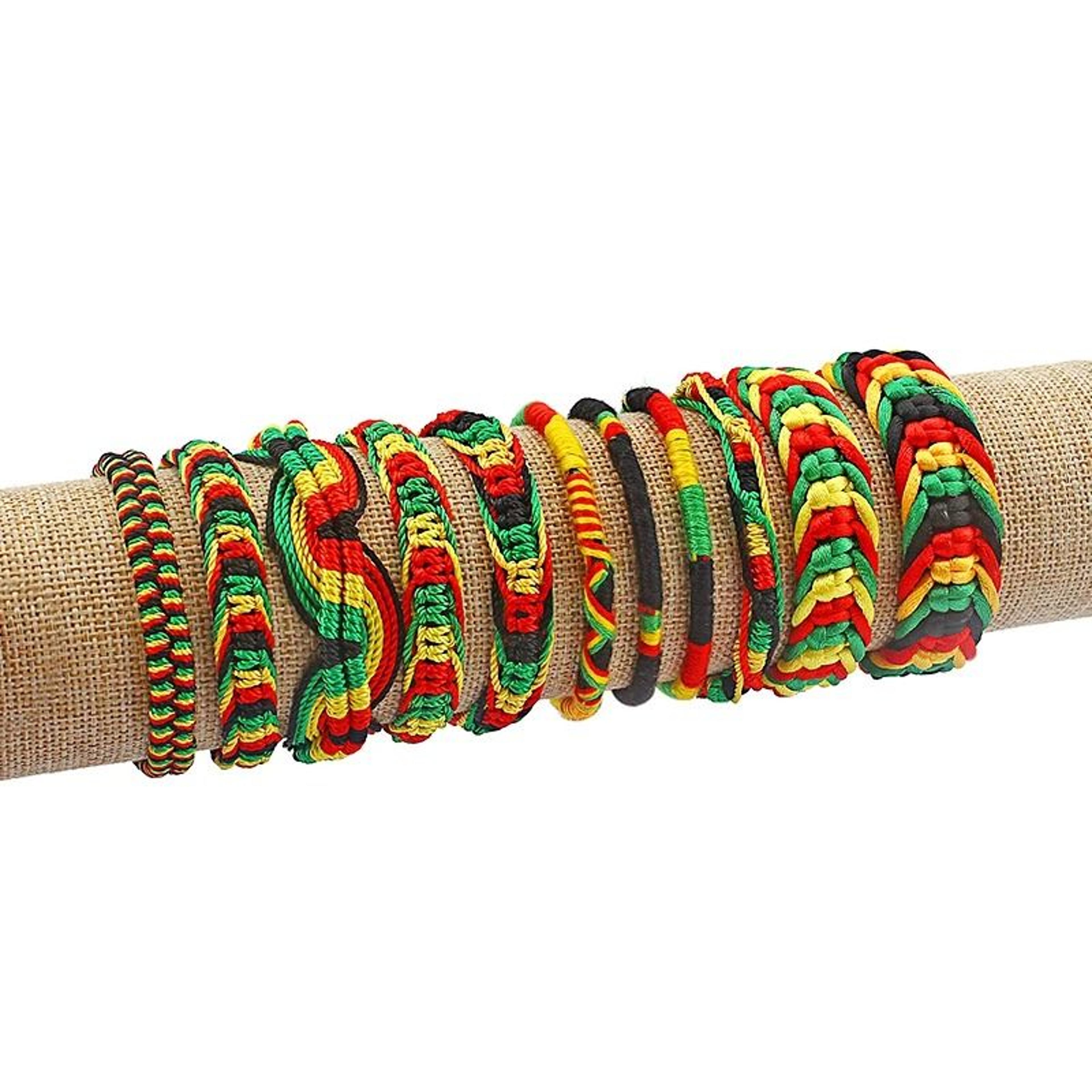 adjustable rasta friendship bracelet for colorful boho surfer everyday festival style