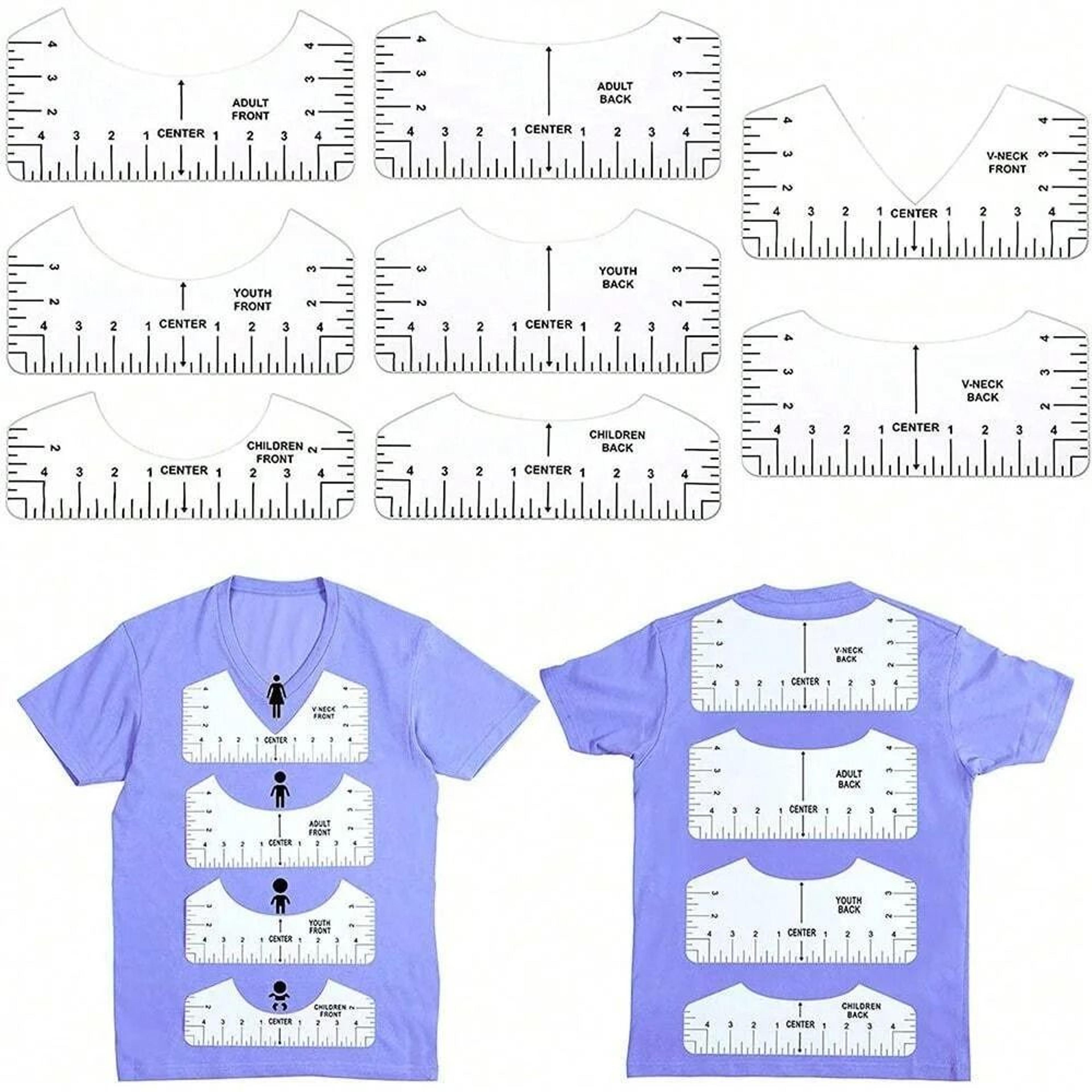 t shirt alignment ruler set for precise heat transfer design placement