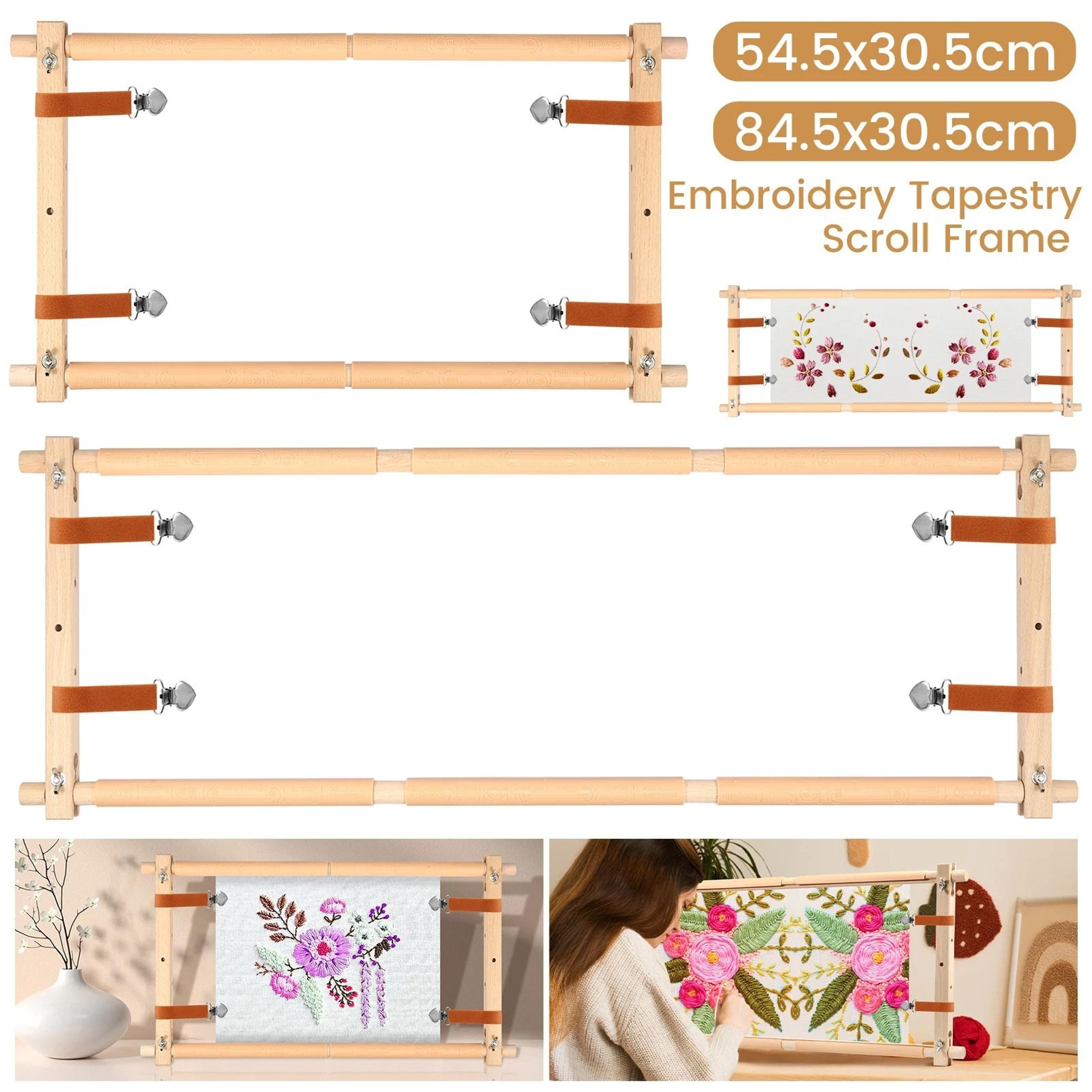 adjustable wooden embroidery scroll frame for smooth cross stitch needlework projects
